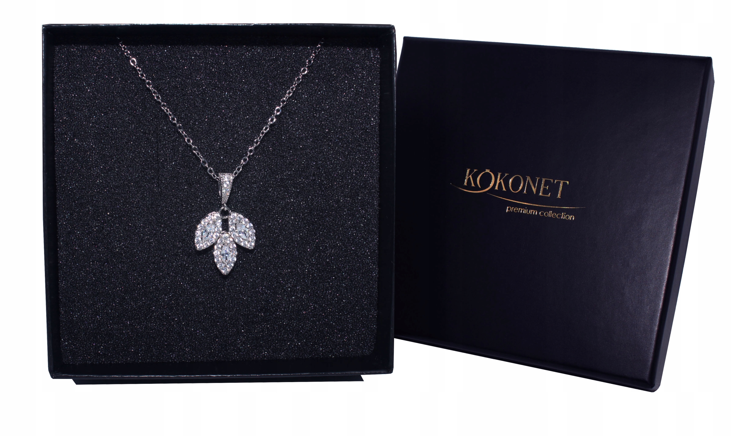 NASZYJNIK LISTKI boho rustic kryształki AAA drobny