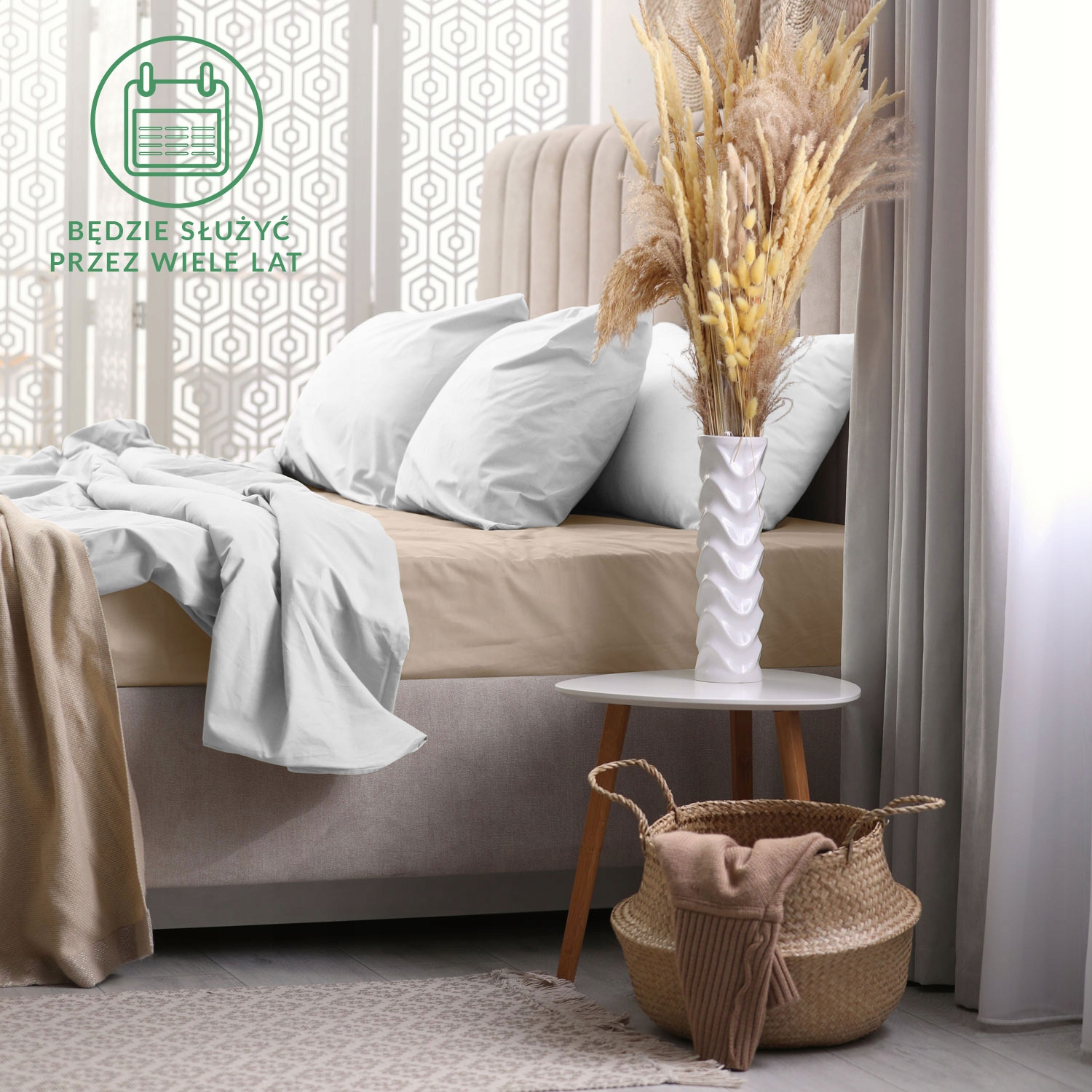 Prześcieradło z gumką 140x200 frotte BAWEŁNIANA FROTA kolor pastelowy beż Kod producenta P130/018