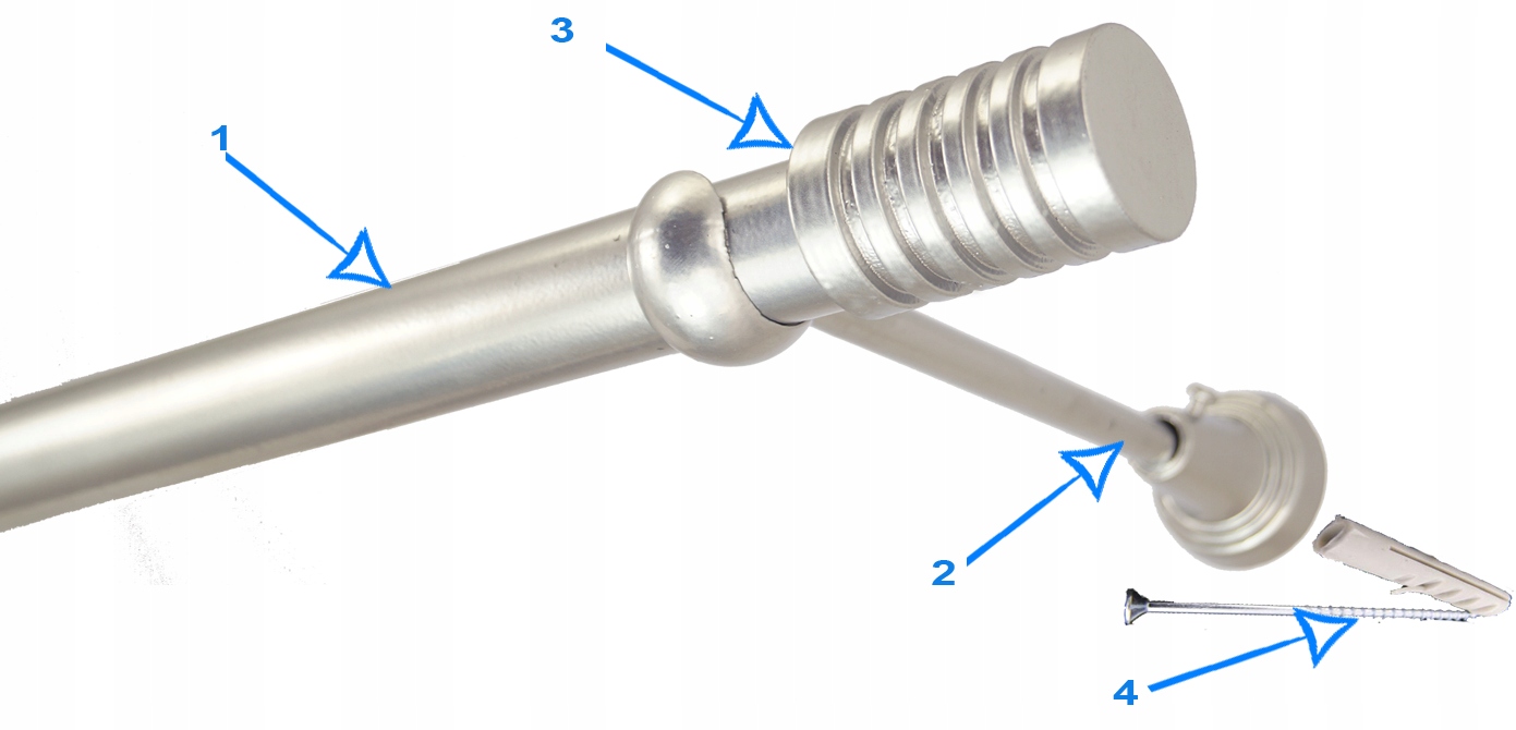 Karnisz metalowy fi 25 pojedyńczy 220 cm bez żabek Marka FajnyDom