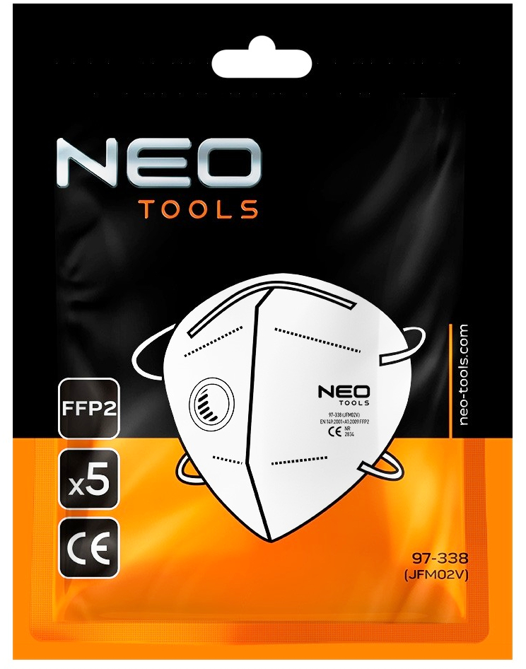 MASECZKI NA TWARZ USTA OCHRONNA MASKA FFP2 5 SZTUK Marka Neo Tools