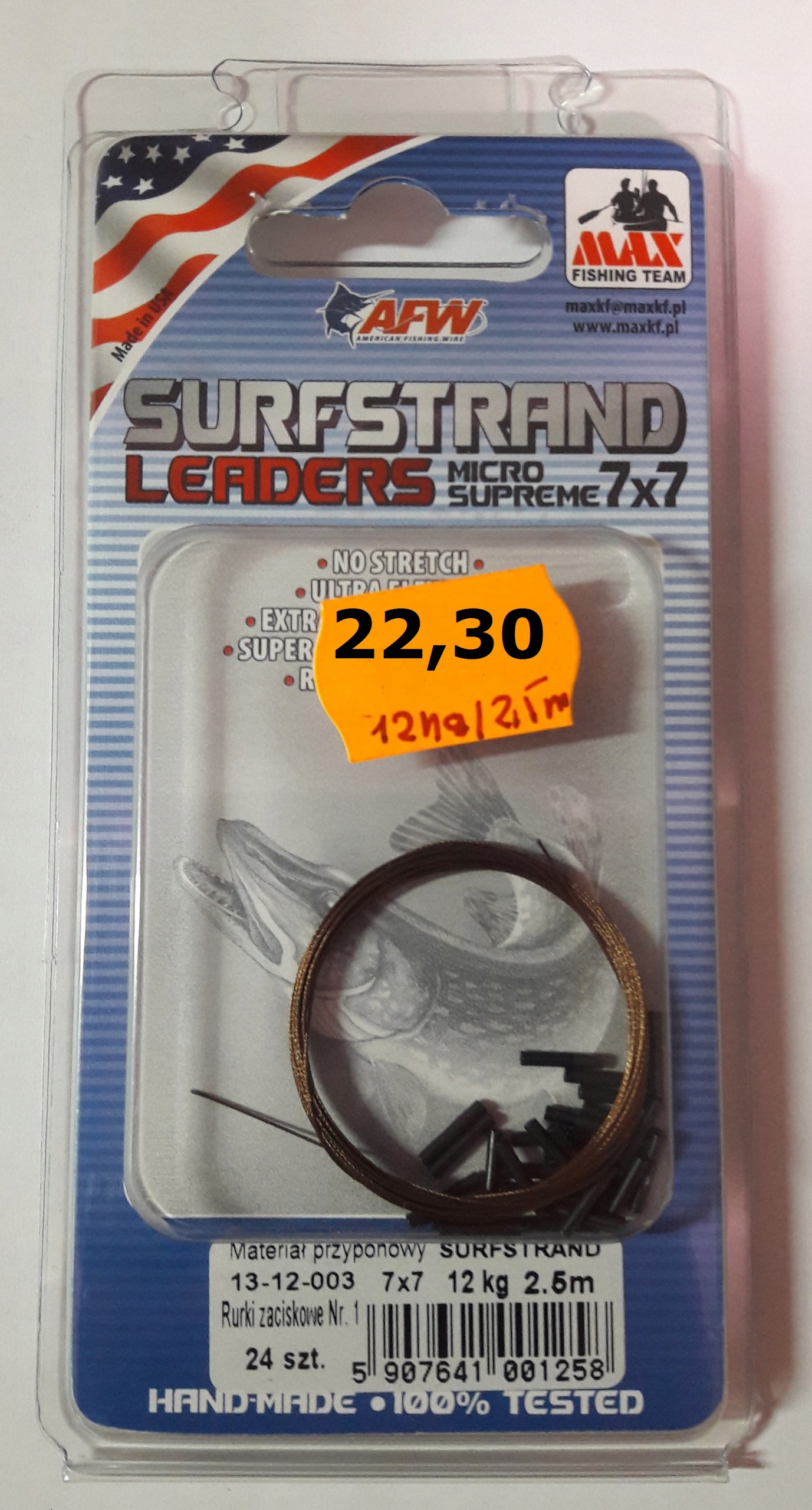 

Materiał przyponowy Surfstrand 7x7,12 kg–2,5 m,MAX