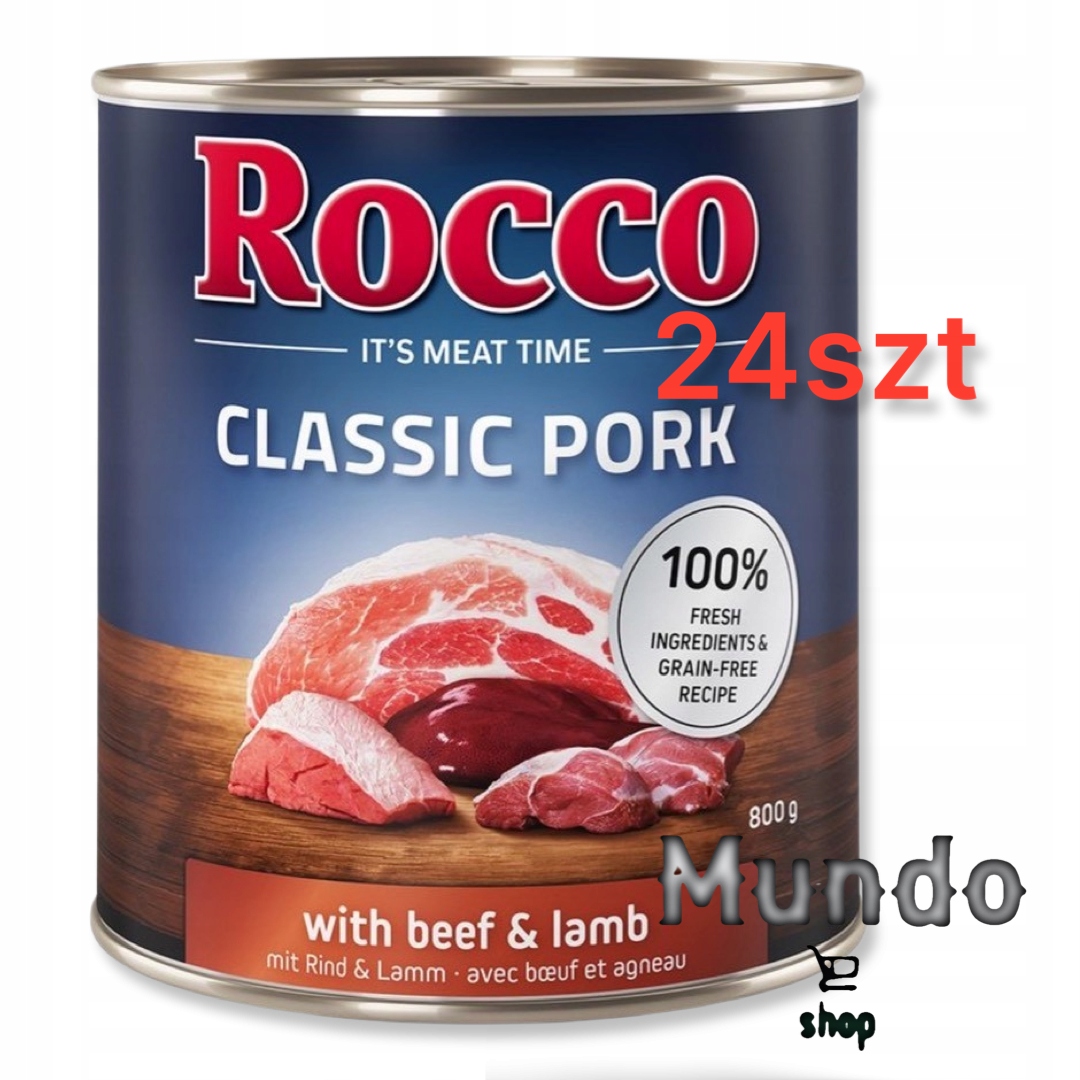 Vlhké krmivo Rocco Classic vepřové s hovězím a jehněčím masem 24 ks 800 g