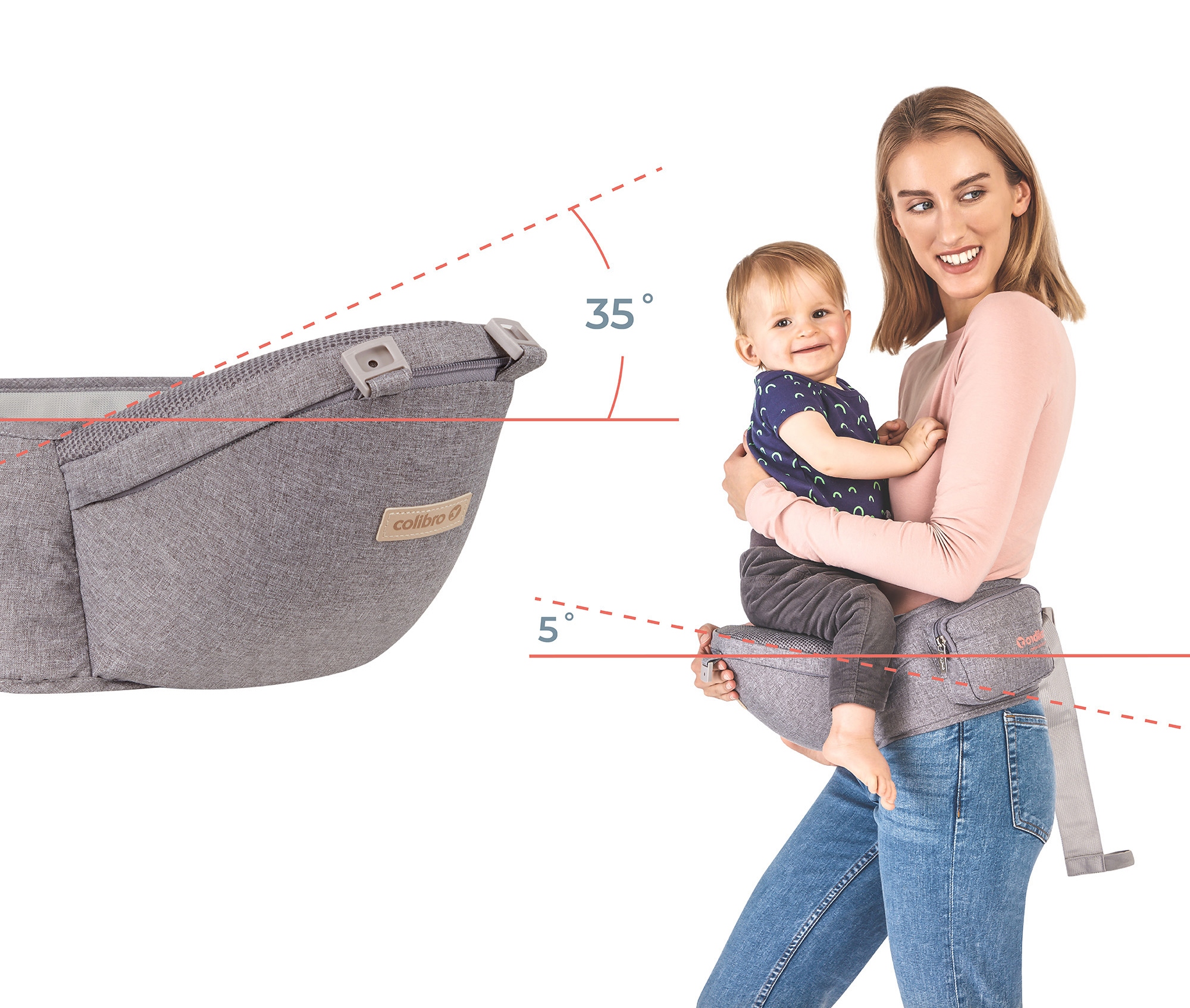 Nosidełko dla dziecka 12w1 OD 3 DO 24 MIESIĘCY DO 18 kg wagi BIODROWE 118cm Marka inna