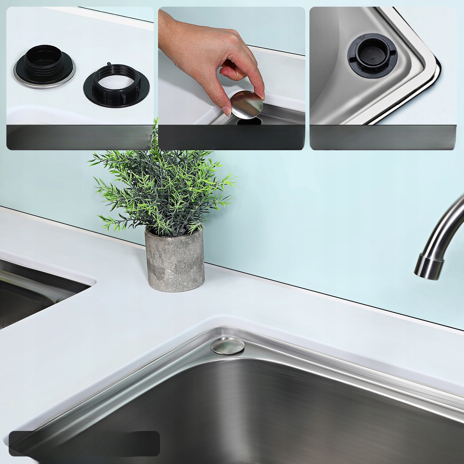 ZAŚLEPKA OTWORU ZLEWU KUCHENNEGO 2 SZT Marka bez marki