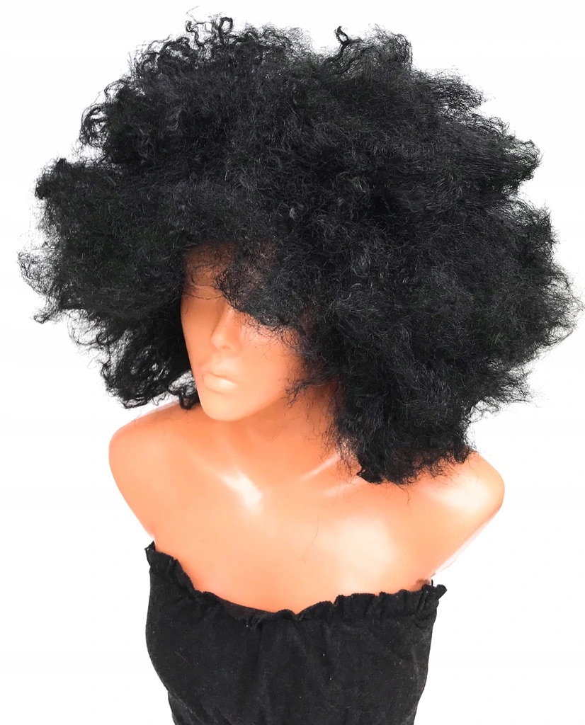 Черный парик большие афро вьющиеся волосы