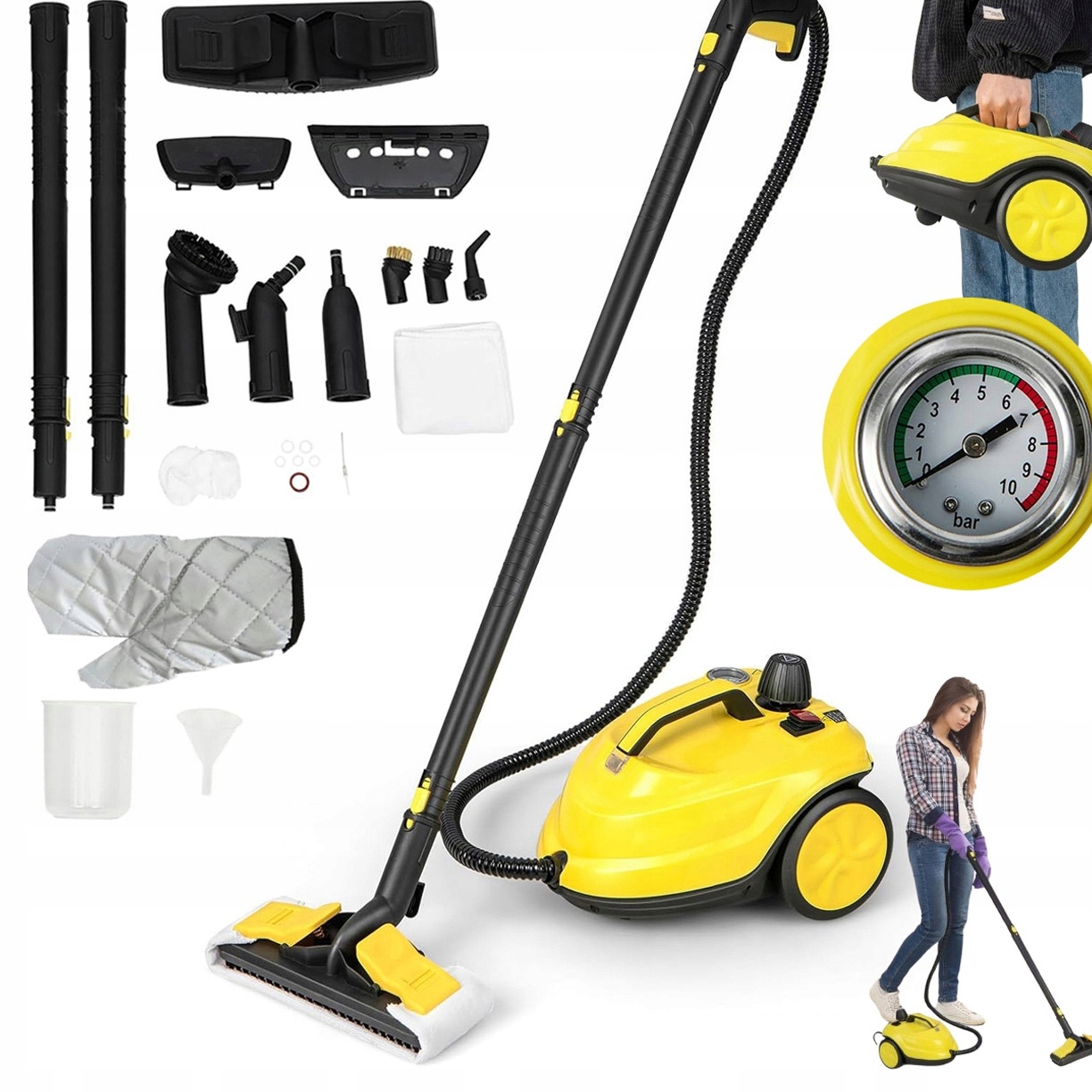 2000W Myjka Parowa Parownica Czyścik Mop Parowy Duże Ciśnienie Akceso