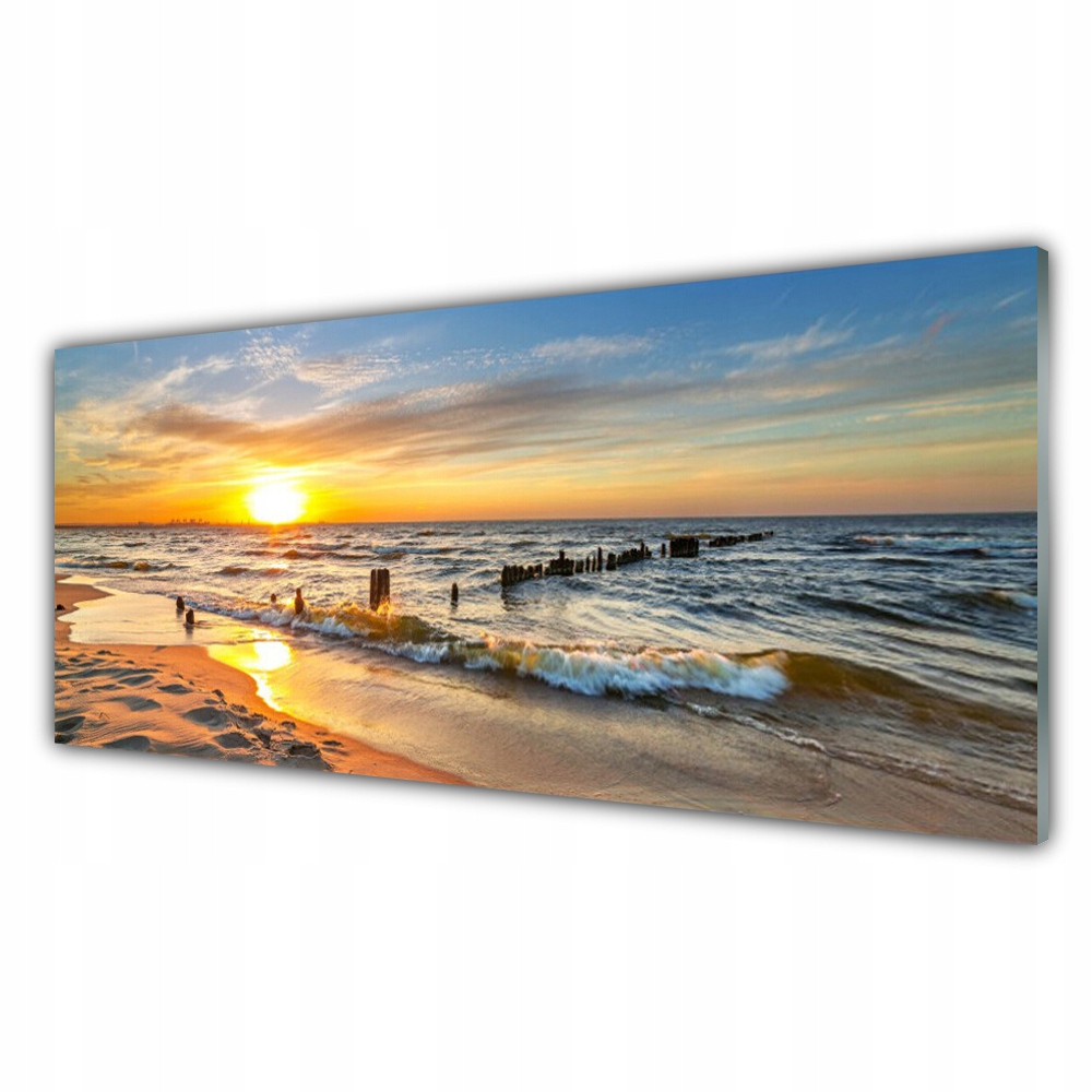 

Fotoobraz ścienny 125x50 Morze Zachód Słońca Plaża