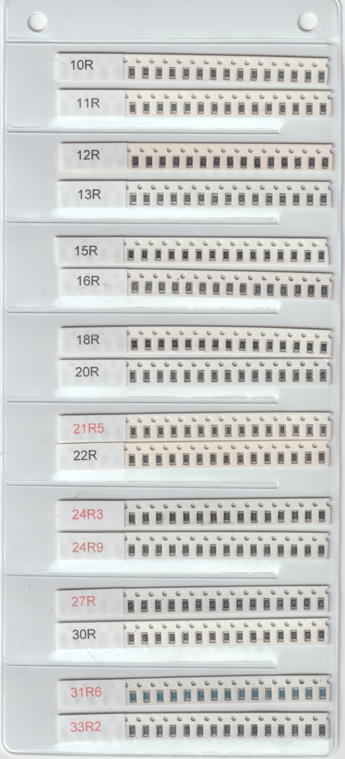 [640szt] Zestaw Rezystorów Smd 1206 10R-91R Szereg E-24 8