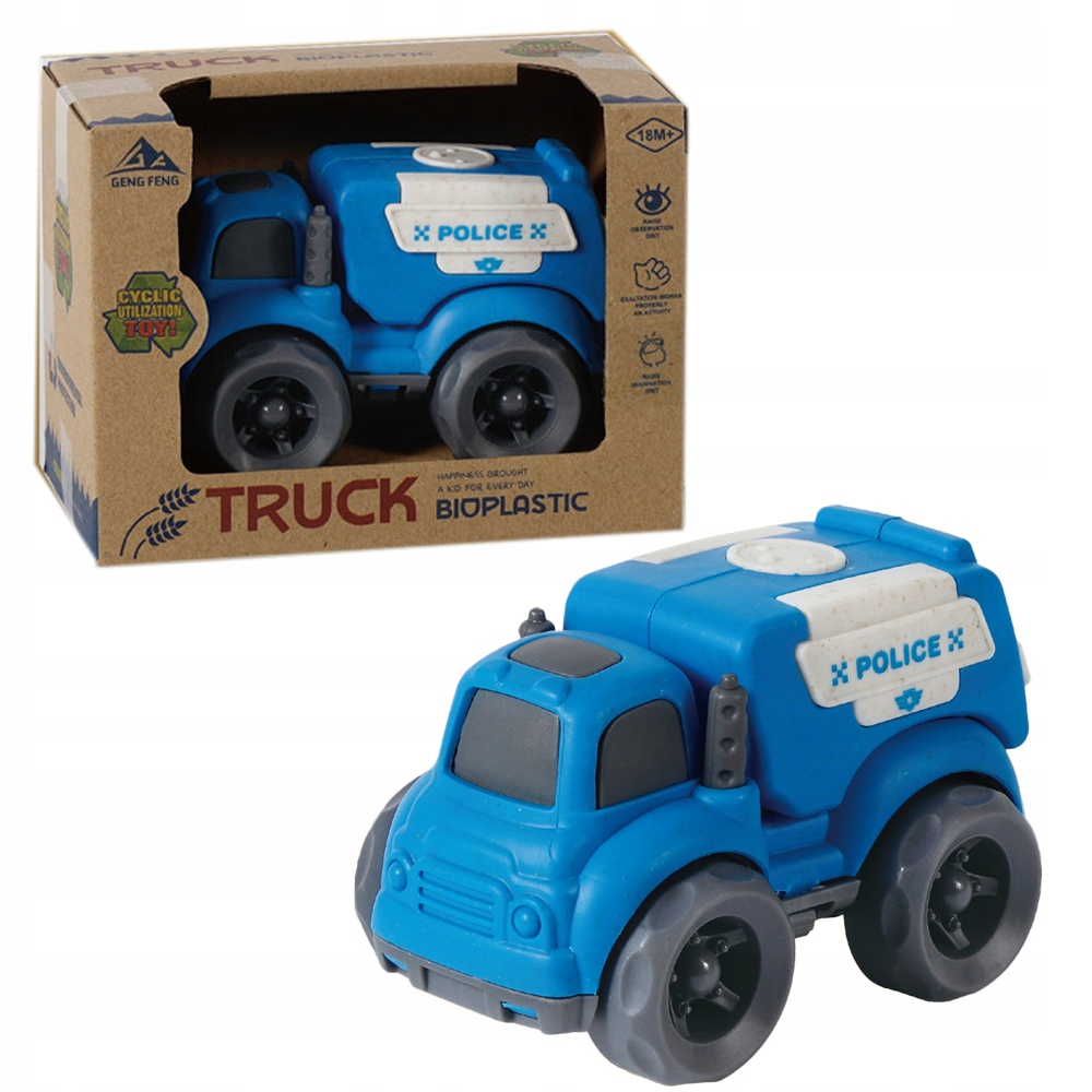 POLICJA AUTO SAMOCHÓD RADIOWÓZ Z BIOPLASTIKU ASKATO 18M+