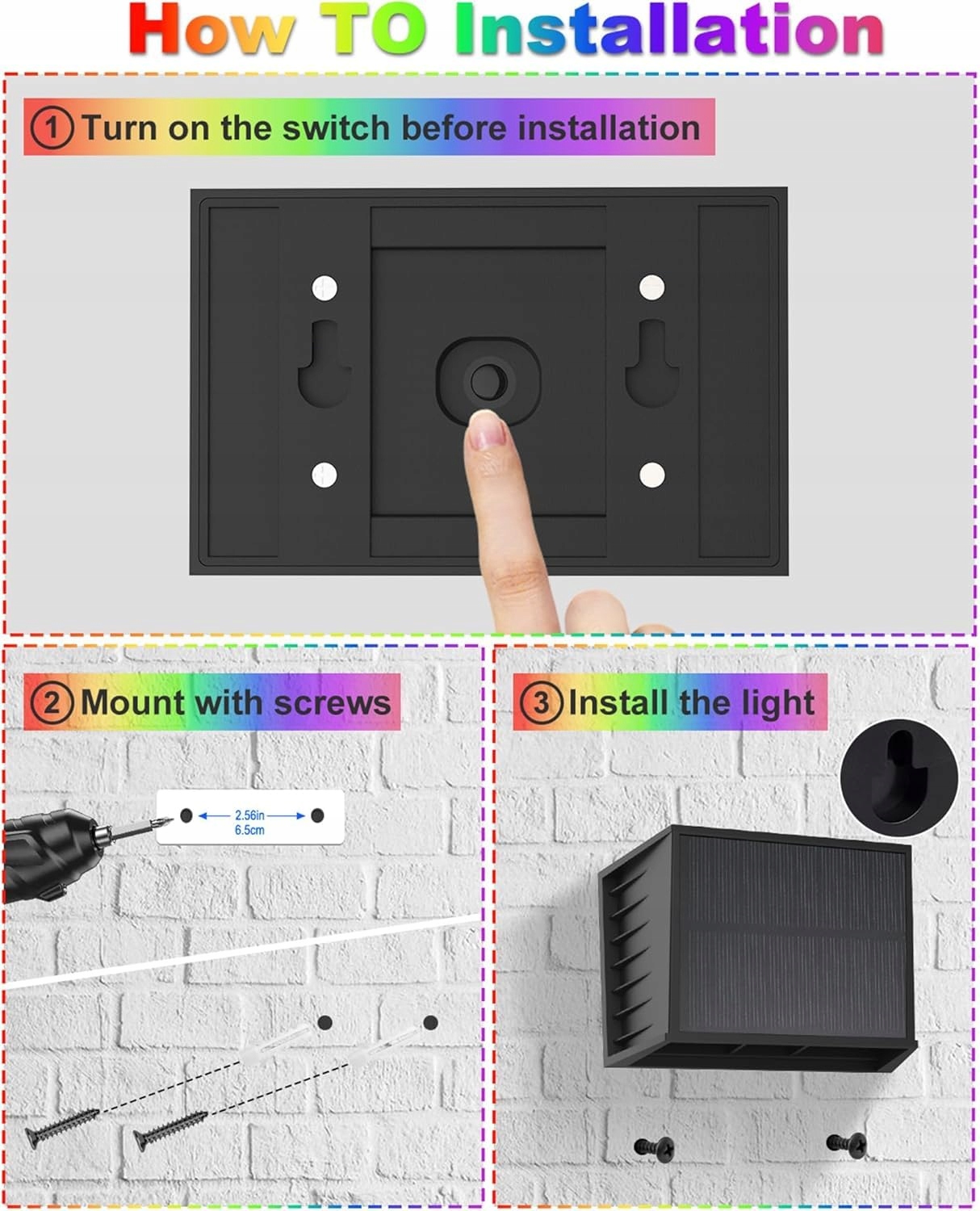 Lampa Solarna Zewnętrzna LED RGB Wodoodporna Na Taras Balkon IP67 CORESLUX — miniatura 6