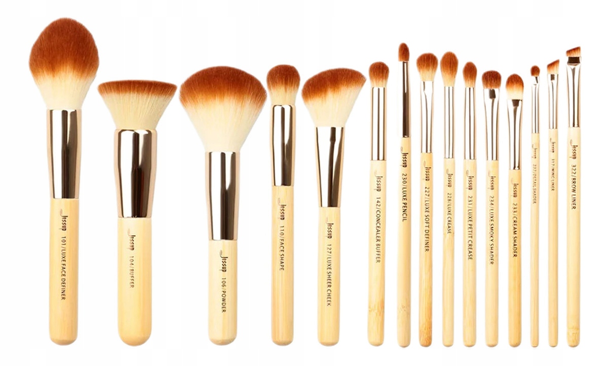 Jessup Štětce na make-up z vyzrálého bambusu Sada štětců t140