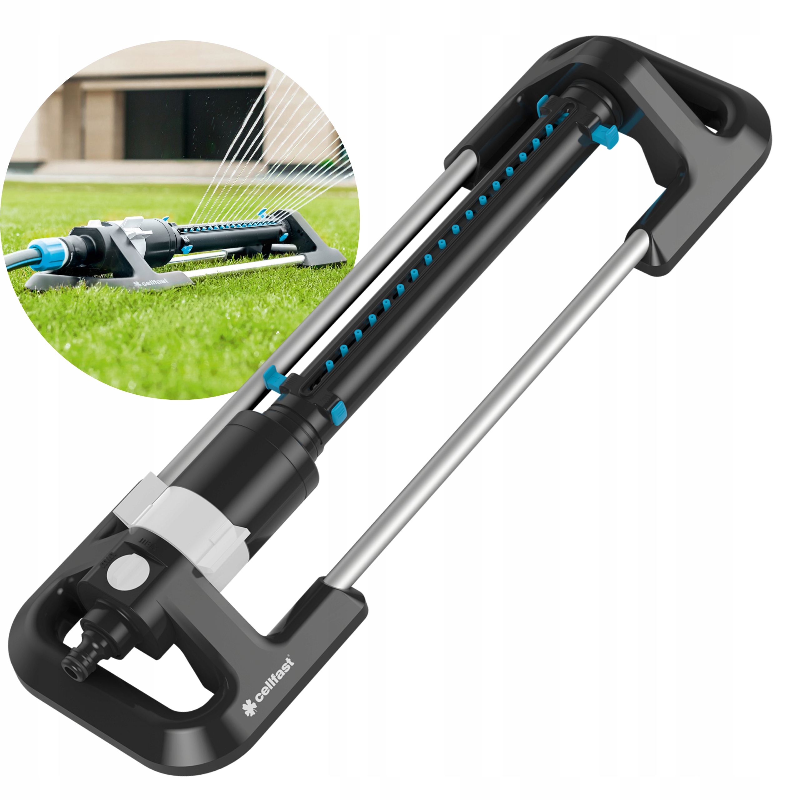 CELLFAST FOCUS ZRASZACZ WAHADŁOWY OGRODOWY REGULOWANY OSCYLACYJNY DO 340 m2