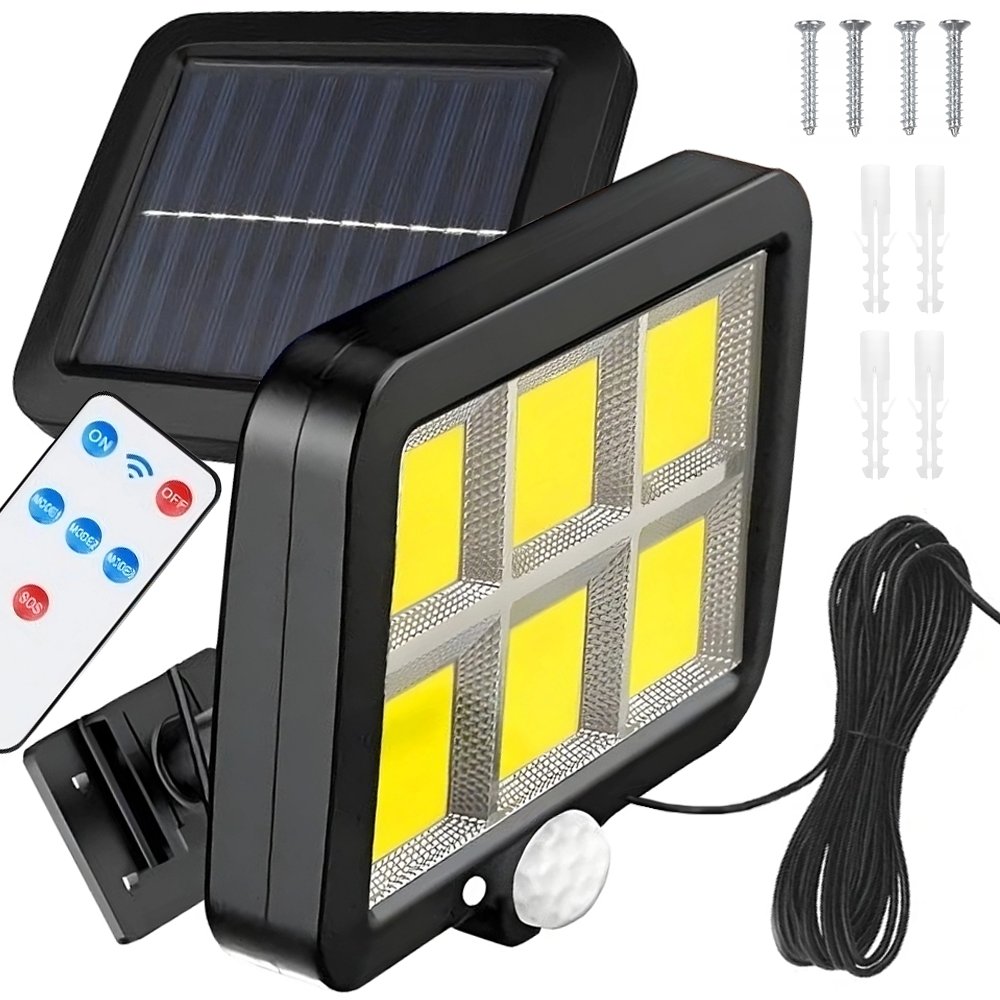 Lampa Solarna Halogenowa Czujnik Ruchu 100 LED + Pilot + Zestaw Montażowy