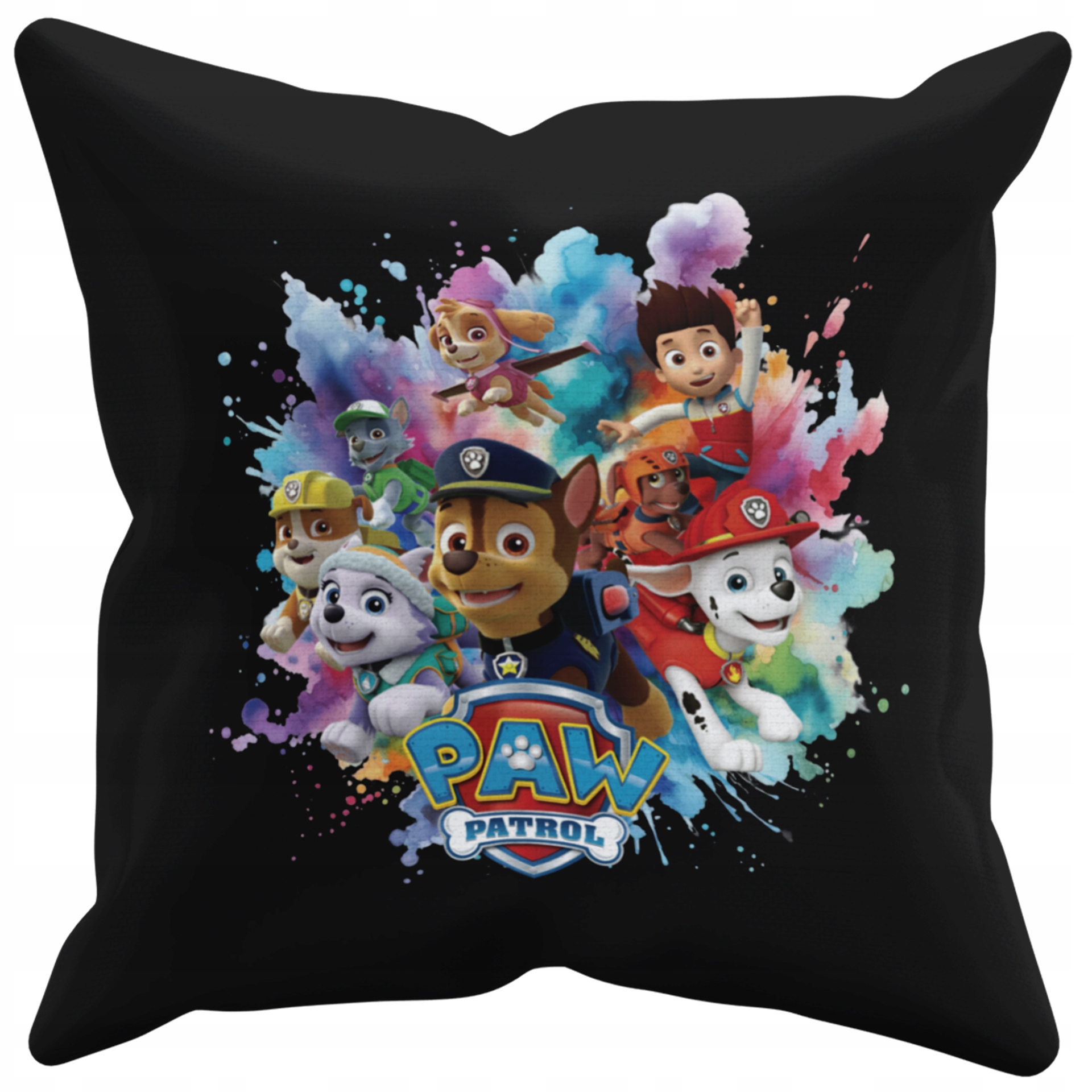 POSZEWKA NA PODUSZKĘ JAŚKA DO PRZEDSZKOLA PSI PATROL + IMIĘ GRATIS Kolor dominujący czerń