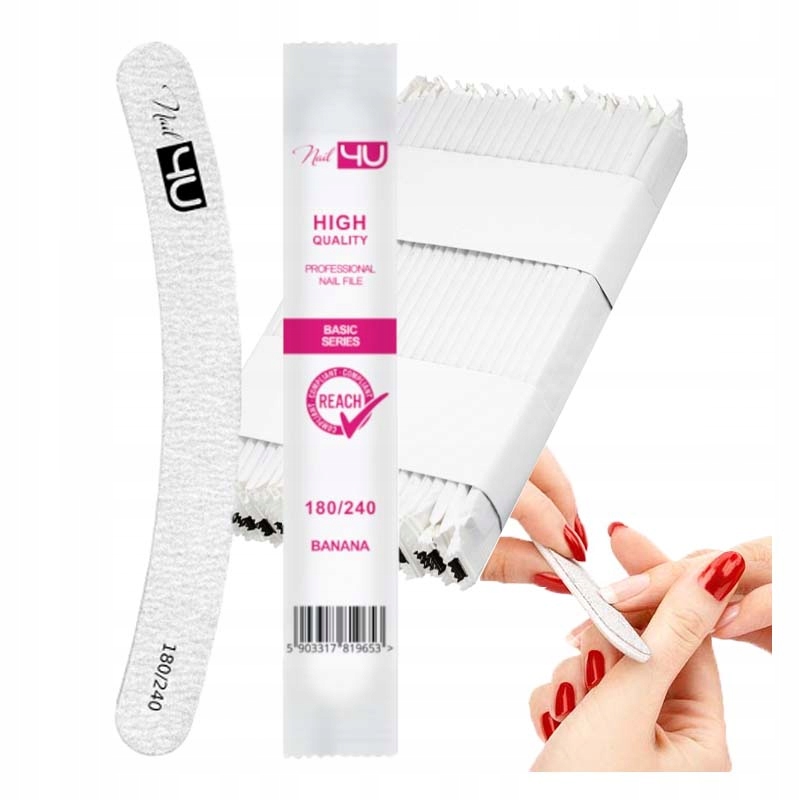 50x NAIL4U Pilnik Basic III Banan 180/240