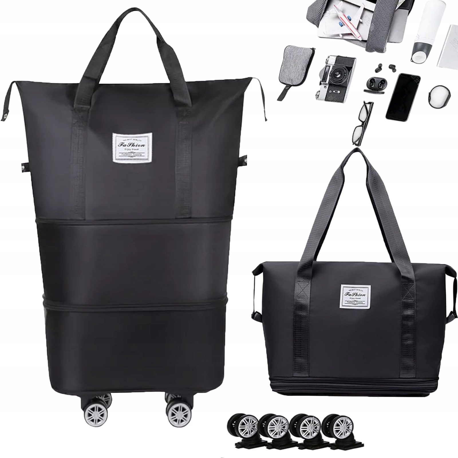 Taška Do Letadla Příruční Cestovní Zavazadlo S Koly Skládací Taška 3V1