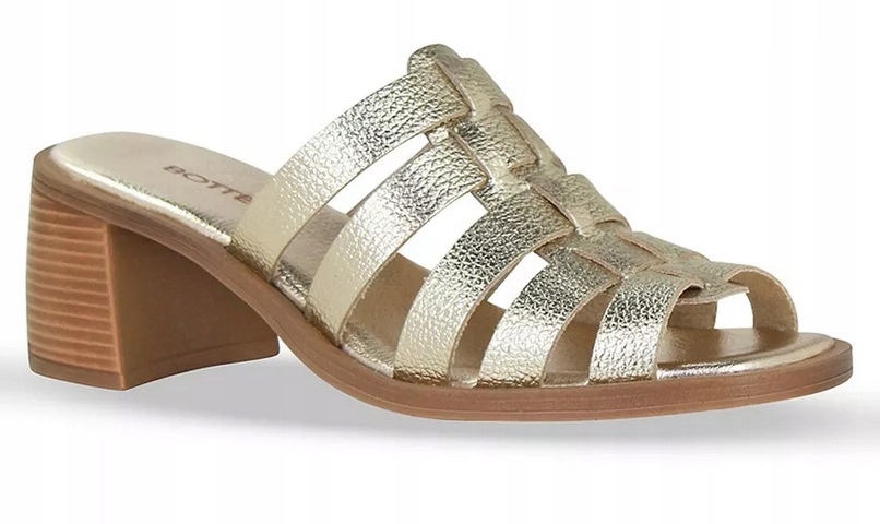 Zlaté nazouváky na širokém podpatku Bottero 367303-3 vel.37