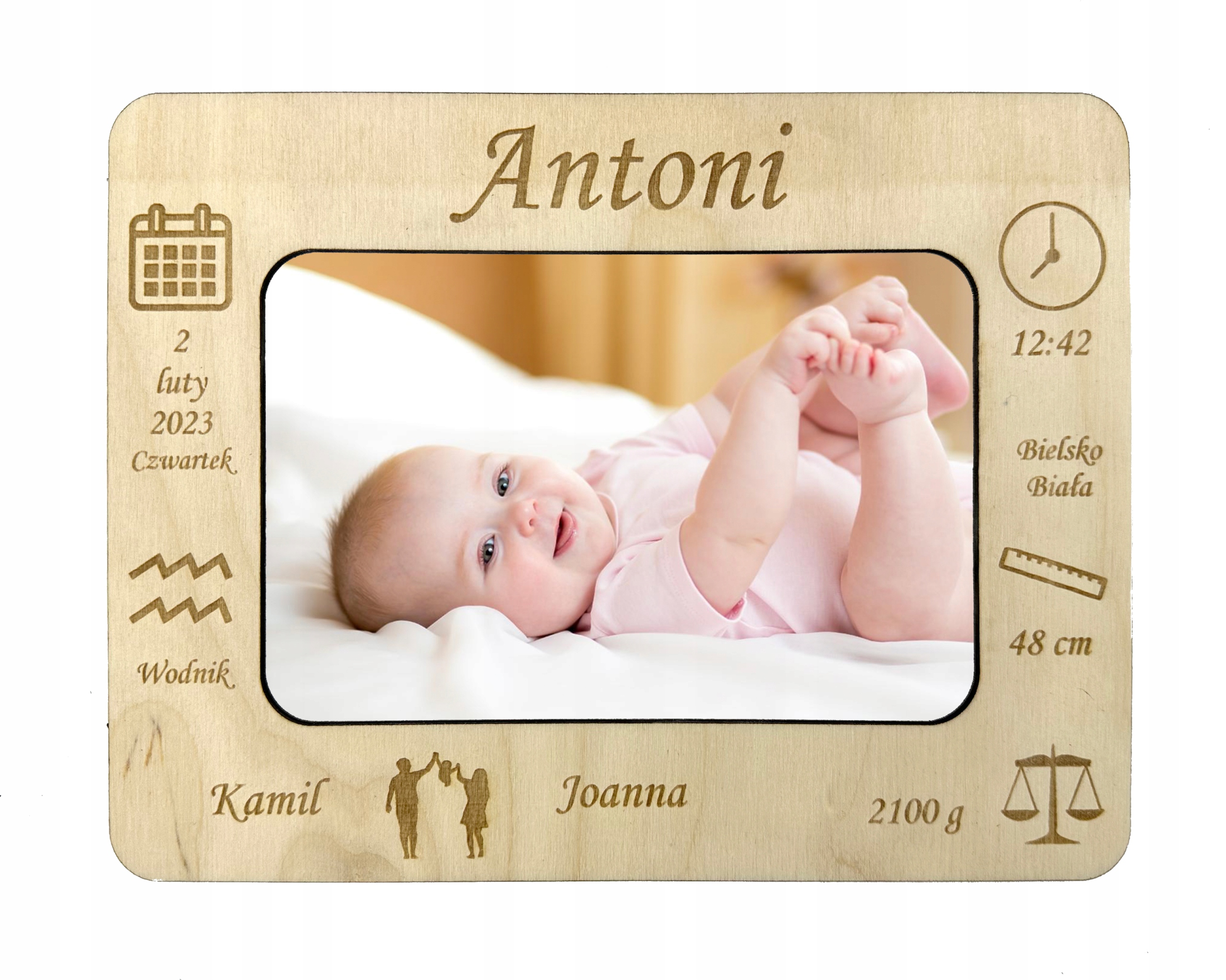 RAMKA na ZDJĘCIE 10x15cm METRYCZKA dziecka prezent