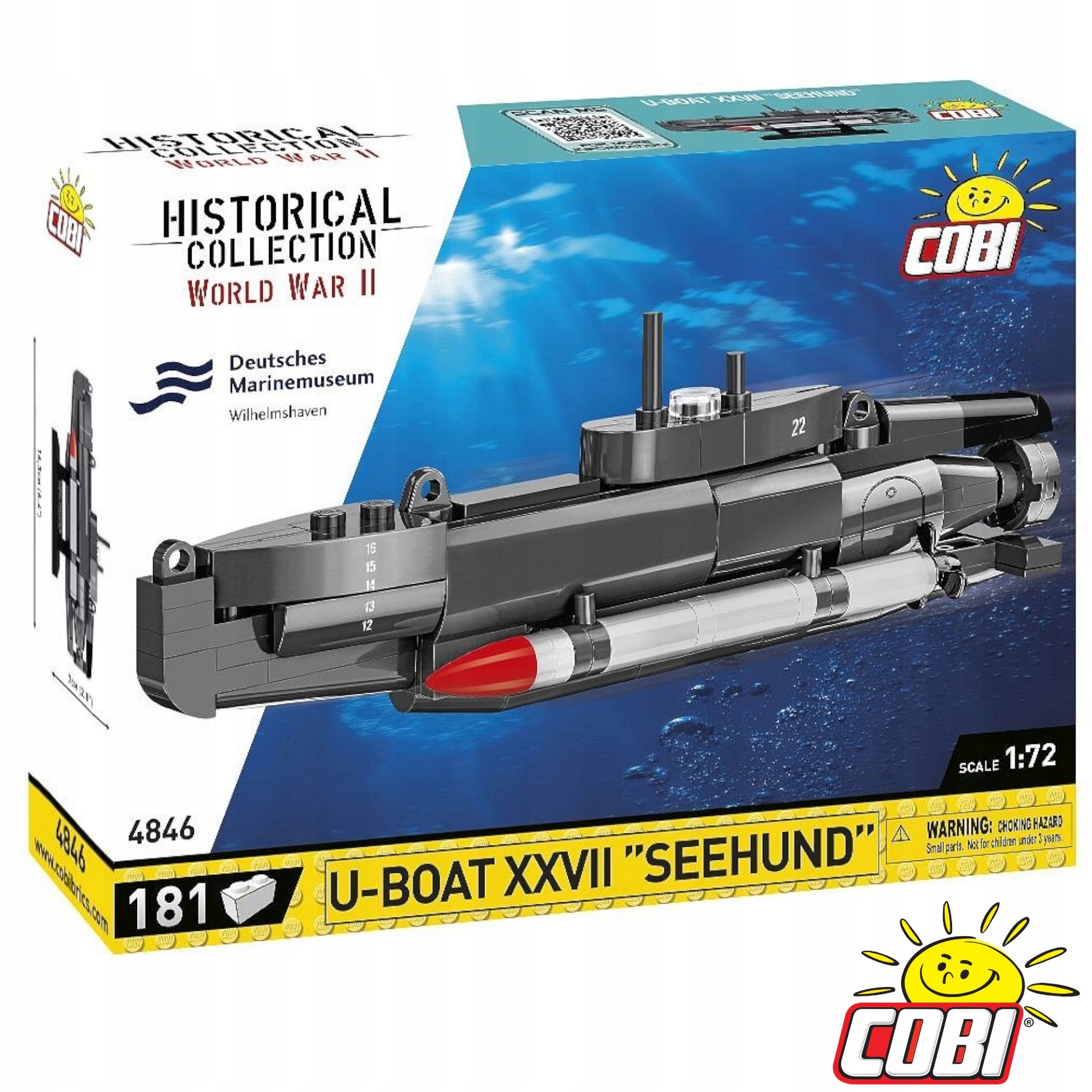 Cobi 4846 Historian Collection Okręt Podwodny U-boat XXVII Seehund 181 El.