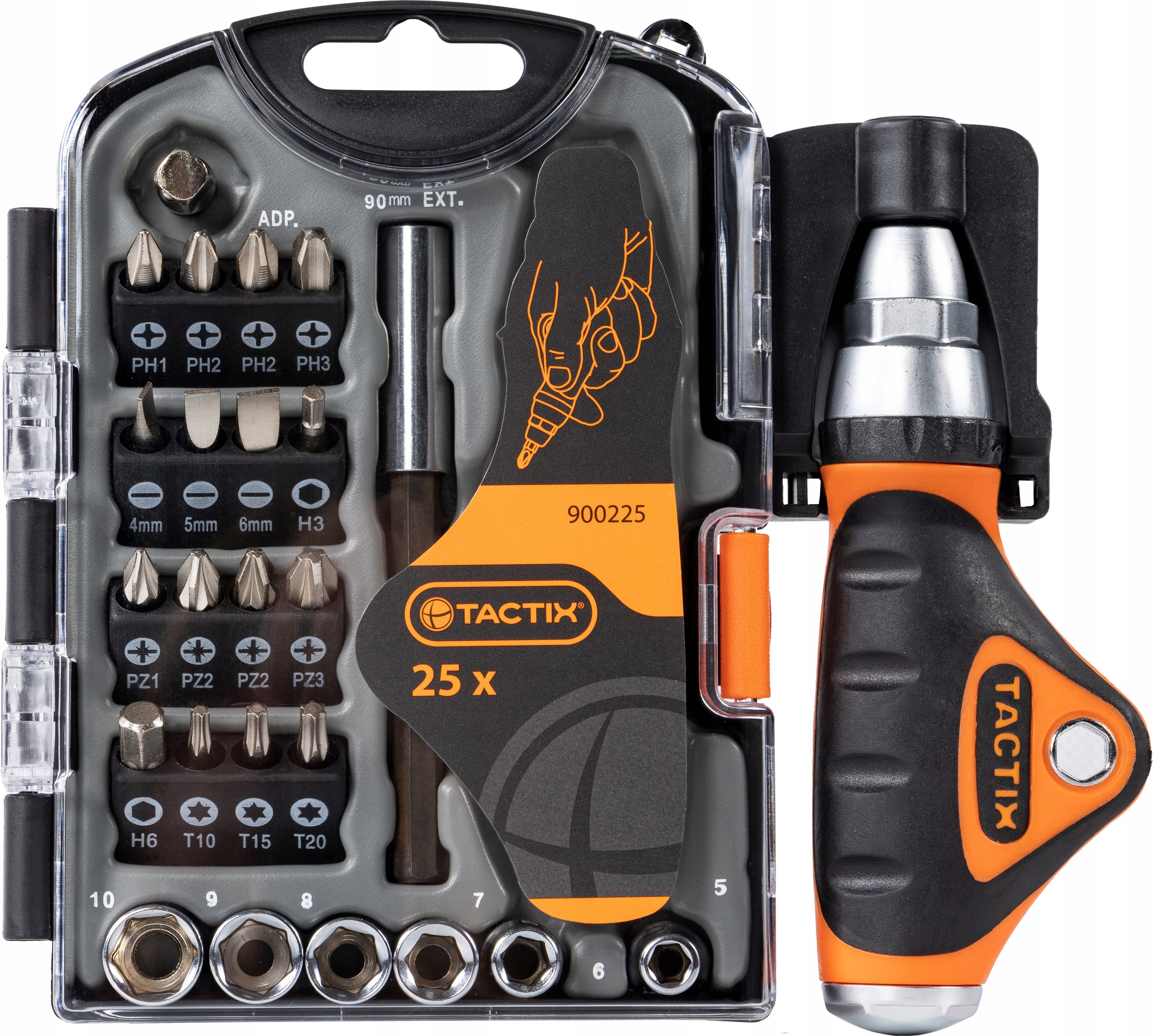 

Klucze nasadowe i wkrętaki Tactix Zestaw 25 el.