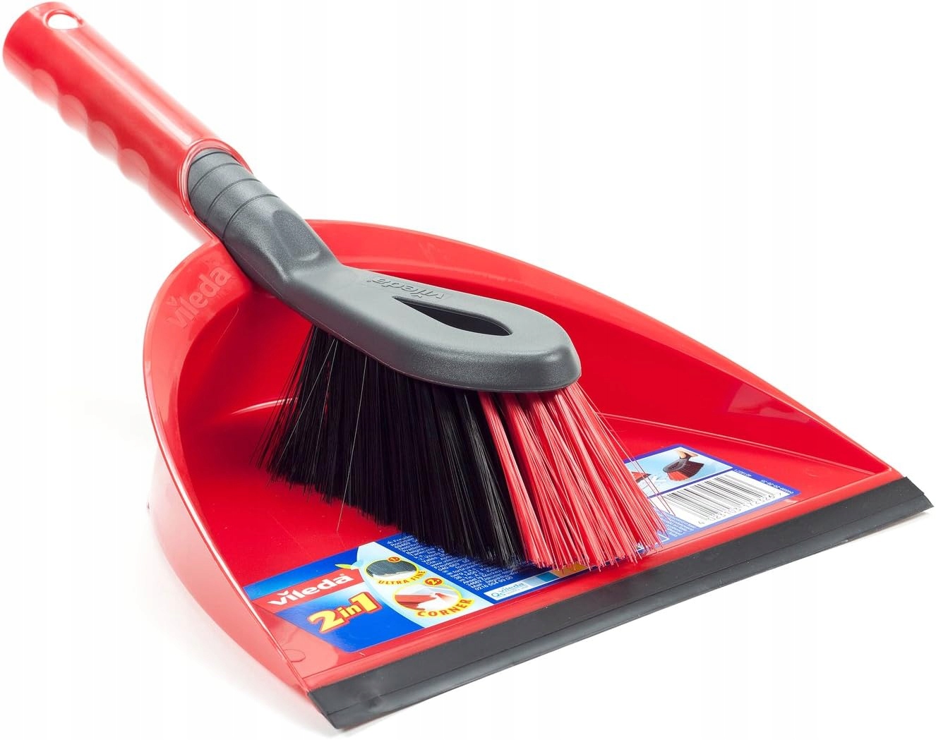 Levně Ruční Metla 2V1 Na Podlahy S Gumou A Oboustrannými Štětinami