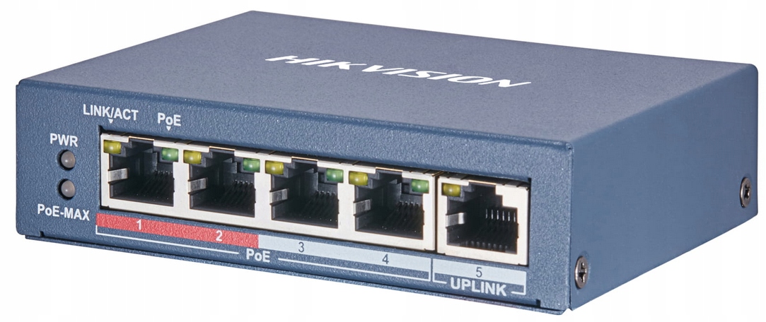 Switch Hikvision DS-3E0105P-E/M(B) 5 portů 4x PoE 1x Lan