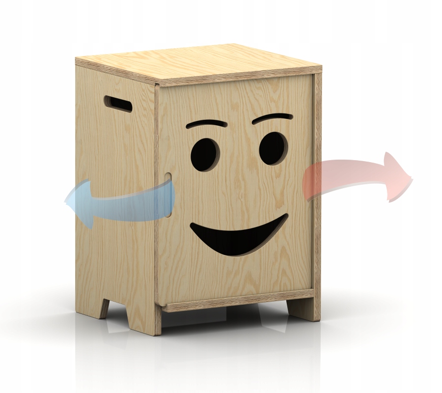 Szafka nocna dla dzieci KAPI 1 NATURALNE EKO SOSNA Głębokość mebla 30 cm