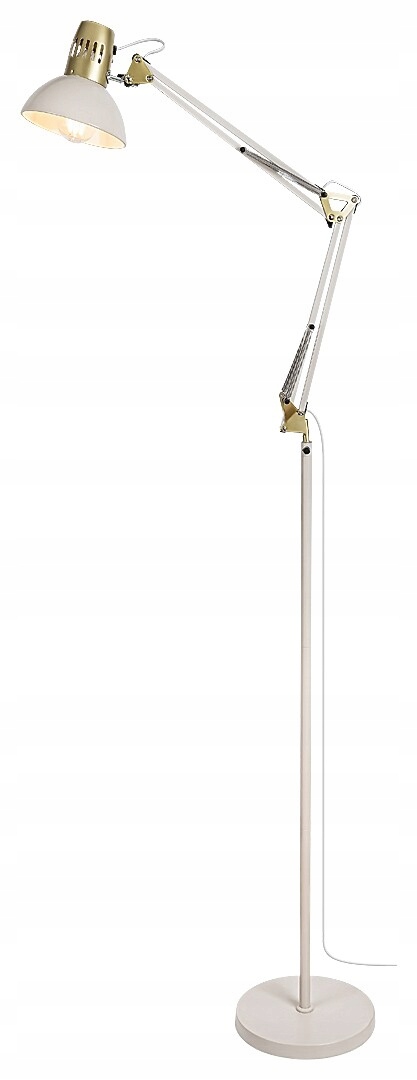 Stojacia podlahová lampa nastaviteľná, krémová, zlatá, industriálna, 171 cm Rabalux