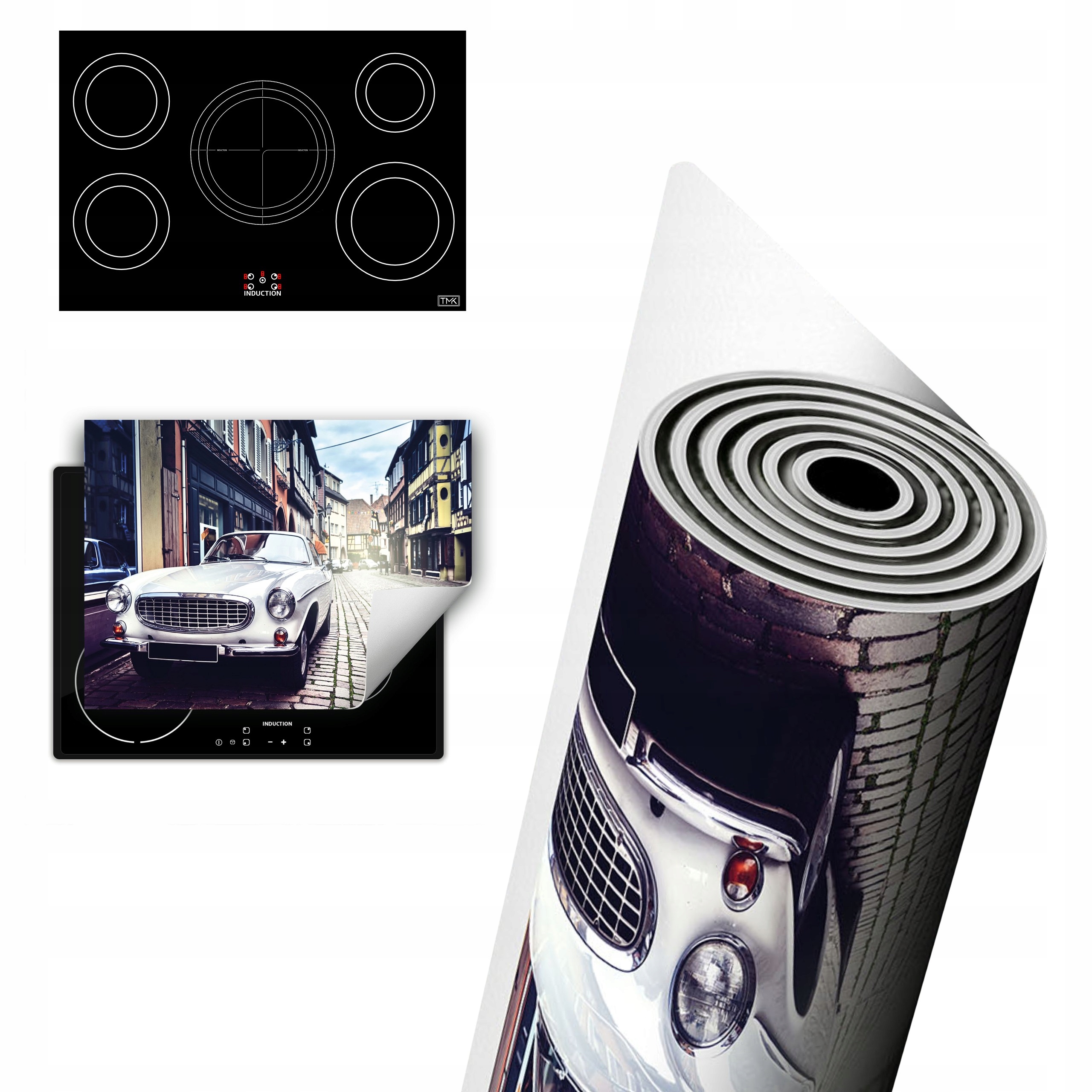 Vinylová Ochrana Na Indukci Pracovní Desky 80x52 Auto město
