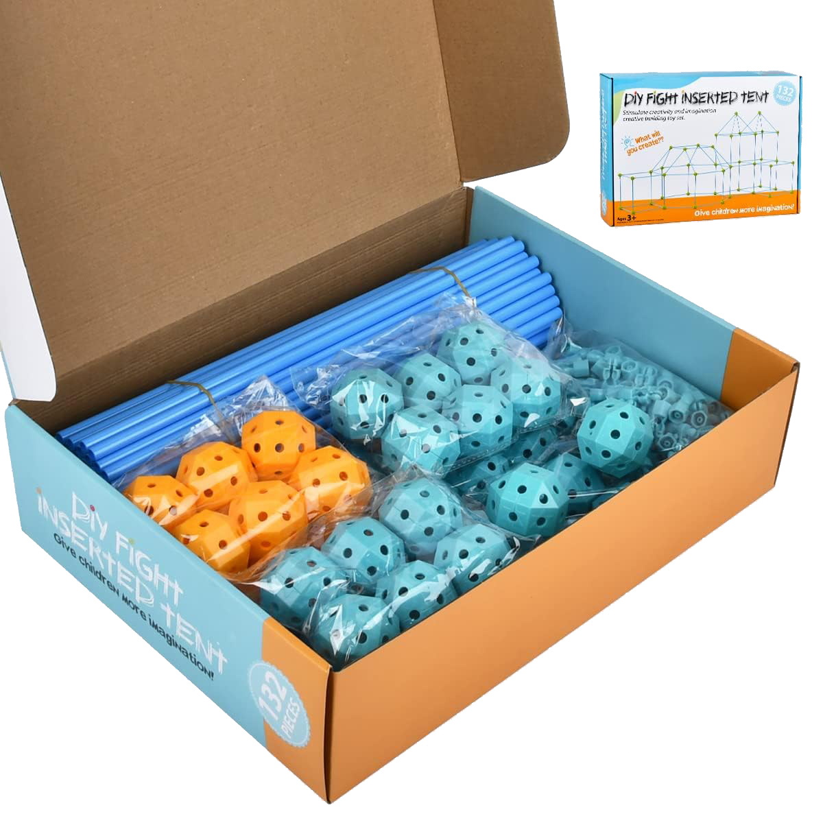 SŁOMKI KONSTRUKCYJNE DO BUDOWY DOMKU MOCNO TRZYMAJĄ 132 EL. DŁUGIE RURKI Kod producenta KR5081