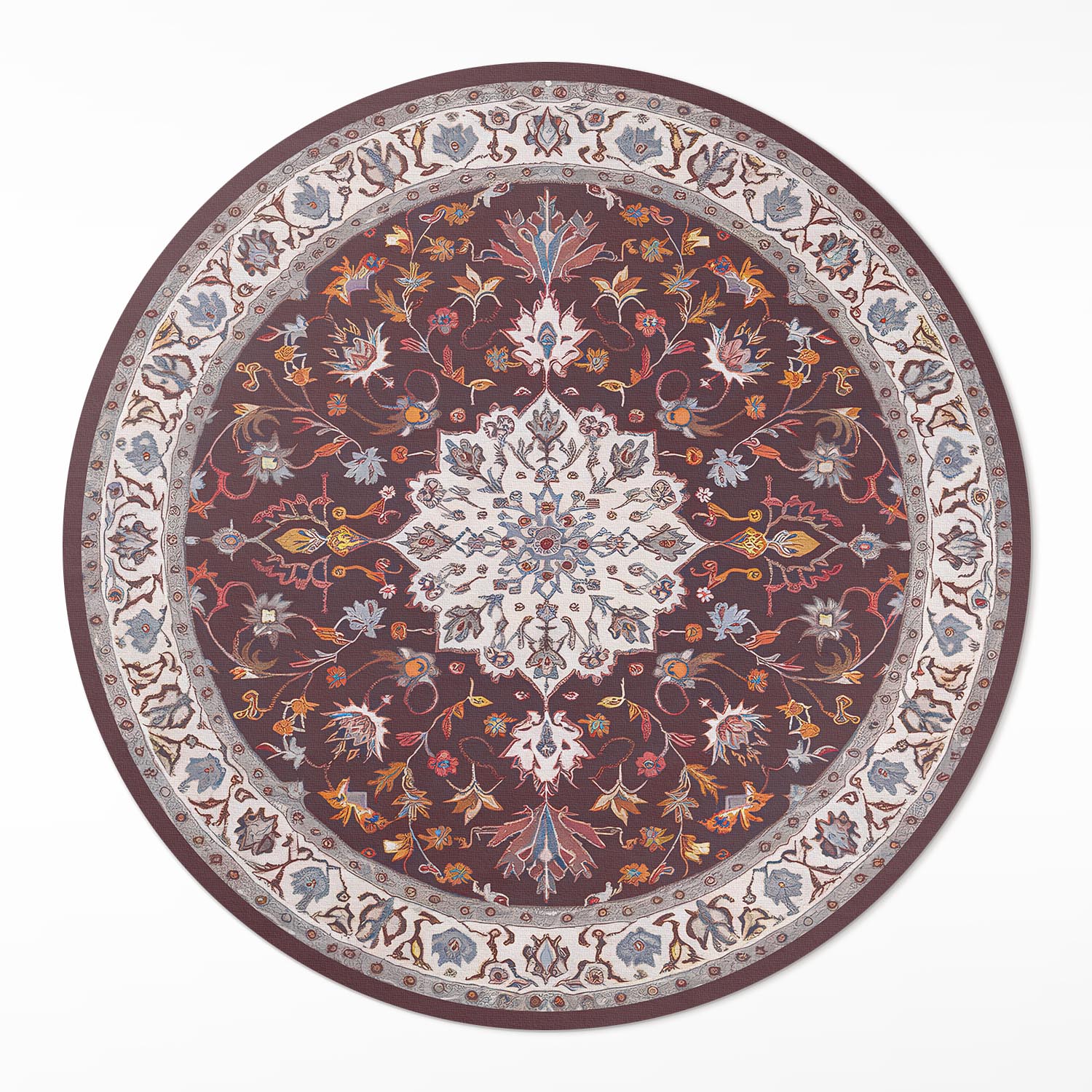 Kulatý Koberec z vinylového Pvc ⌀ 130 cm Start dekorativní vzor ve stylu vintage