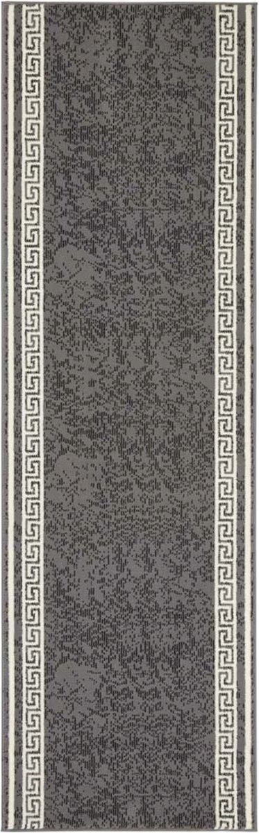 Koberec Běhoun 80x250 cm, moderní vzor do předsíně-chodby, šedo krémový