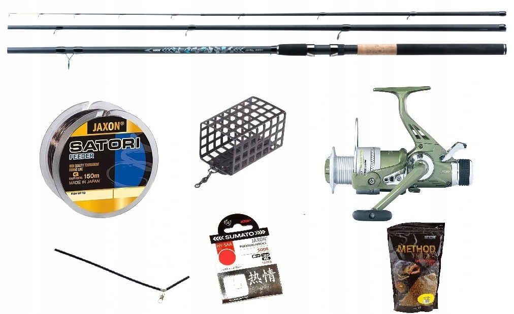Feeder 3,60/80gr Jaxon Kołowrotek Żyłka Haczyki