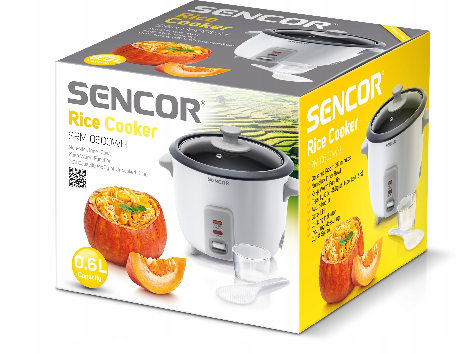 Ryżowar Garnek do ryżu Parowar warzyw Sencor 600ml Komunikacja lampka kontrolna