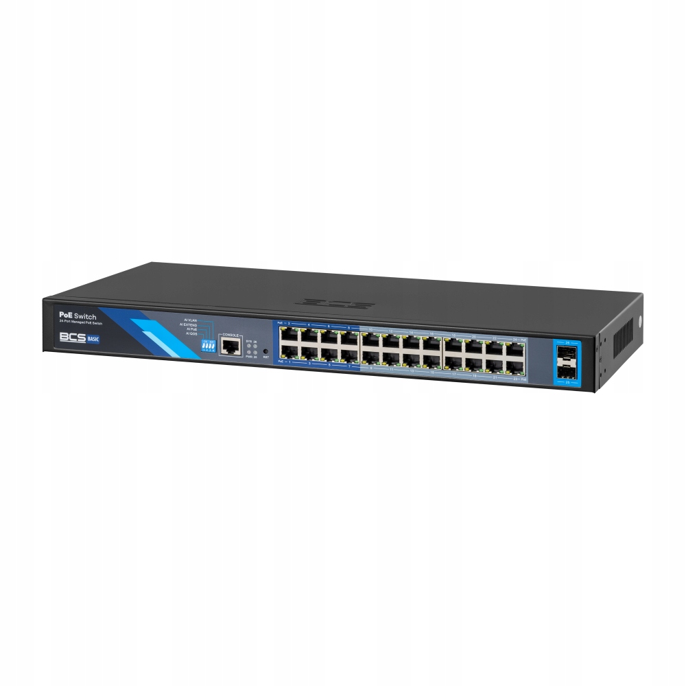PoE přepínač 24-portový BCS-B-SP24G-2SFP-M