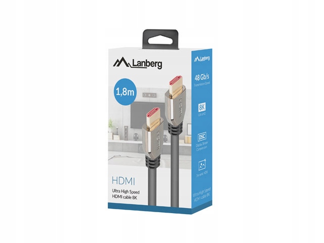 

Kabel Hdmi 2.1 Lanberg Ultra 8K Miedź 120Hz 1.8m