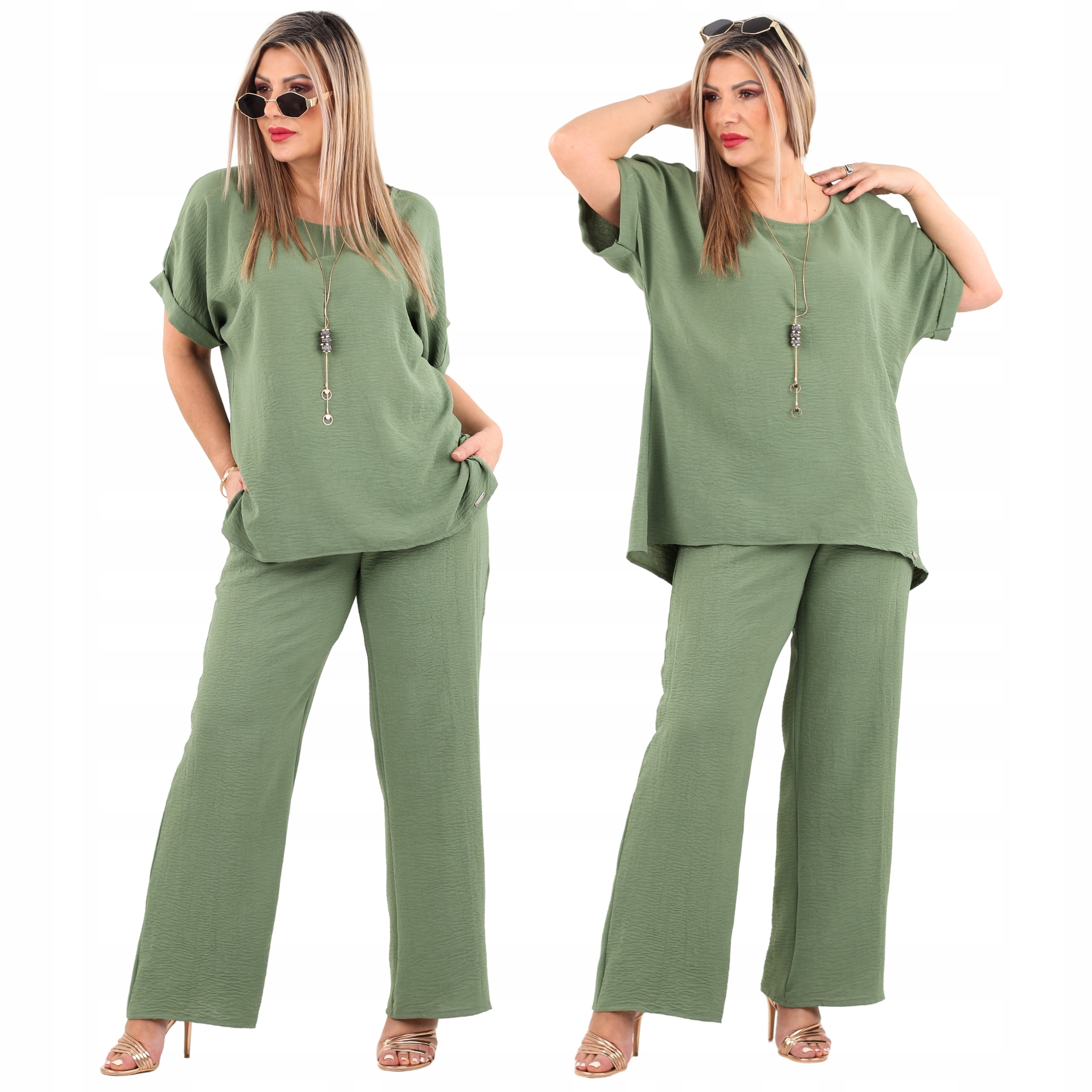 Bluzka i spodnie komplet duże rozmiary Polski Producent oversize