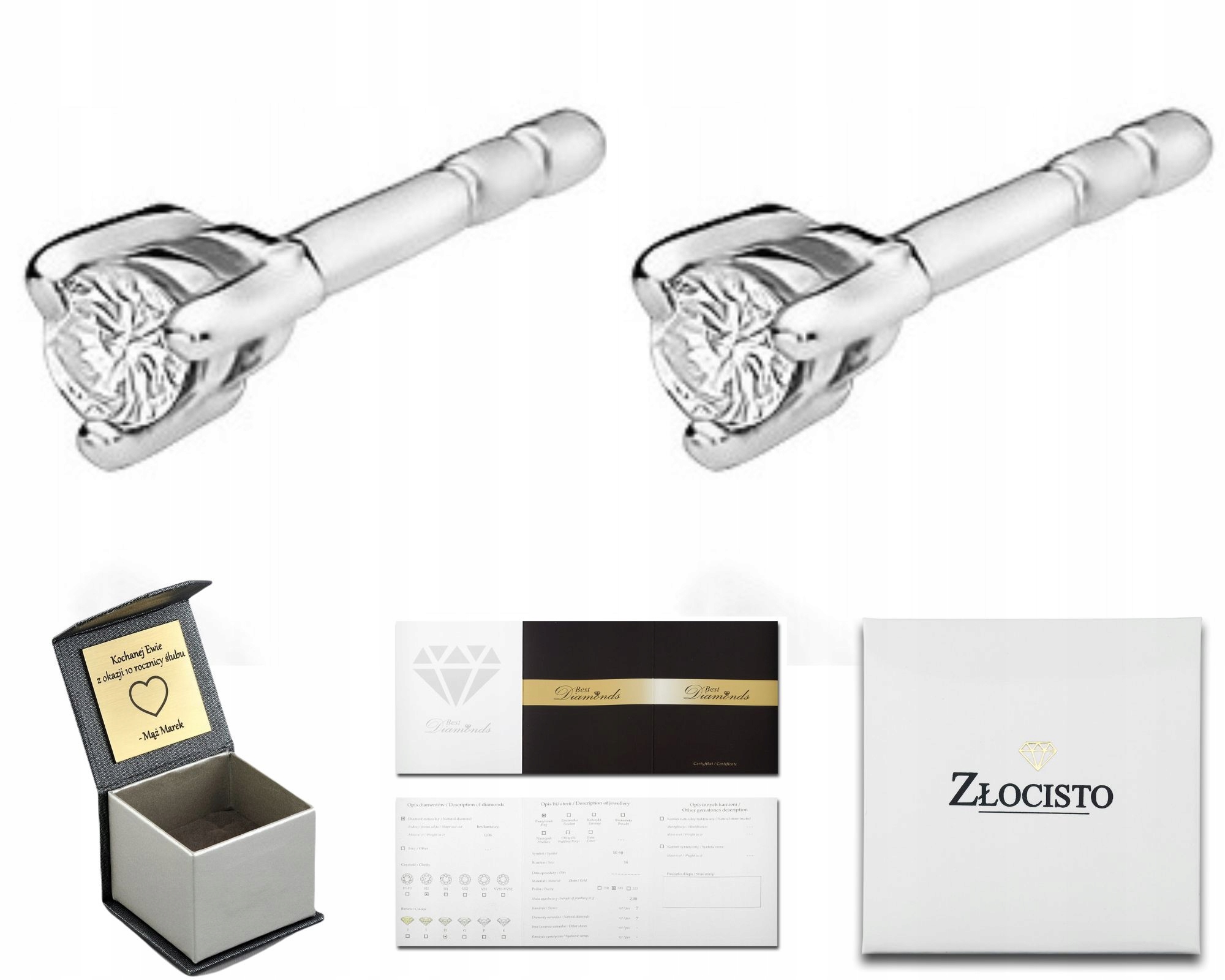 Zlaté Náušnice S Brilianty 0,08 Ct Šroubovací Tyčinky