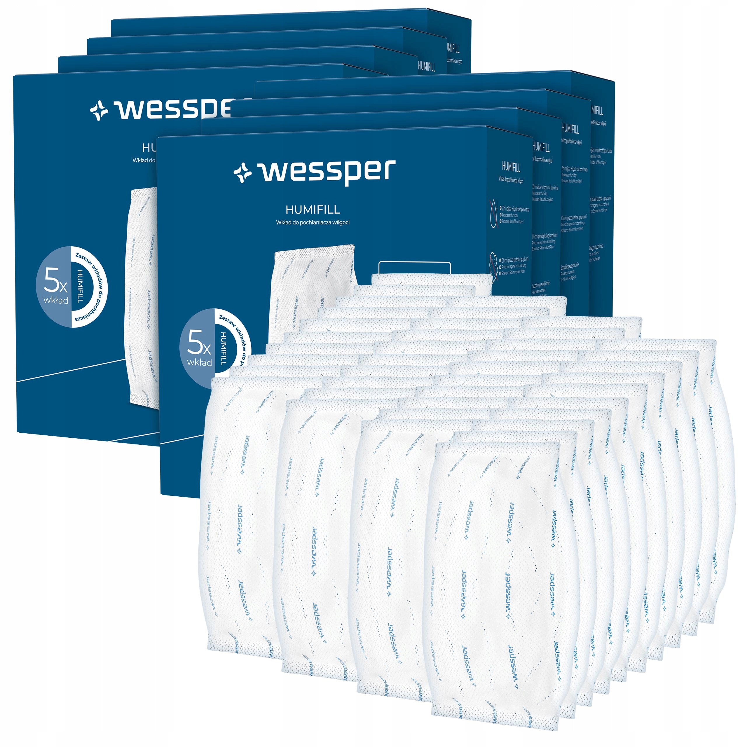 Pohlcovač vlhkosti náplň Wessper P2 Humifill 250 g 40 x silná a univerzální