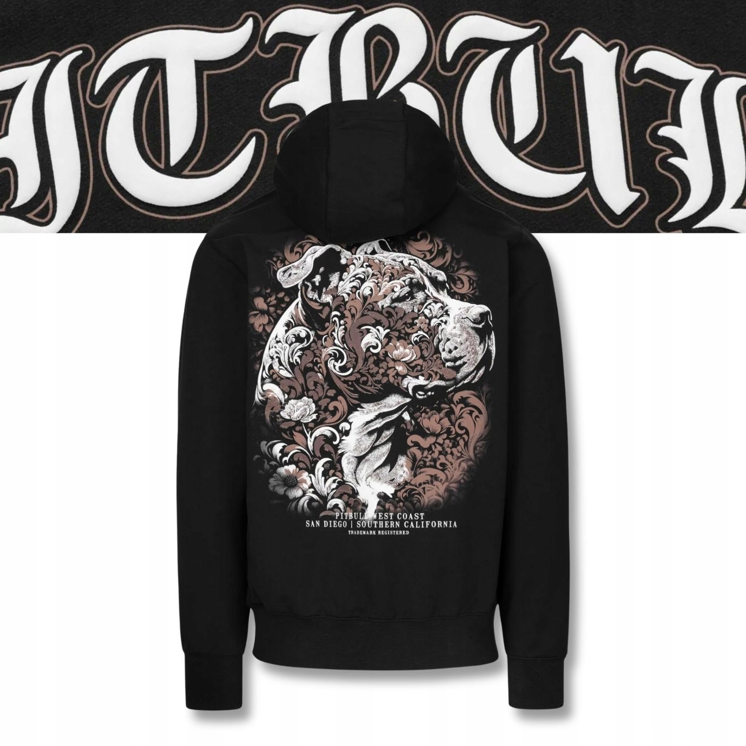 Pánská Mikina s kapucí Pitbull Tattoo hoodie s potiskem pravidelná M