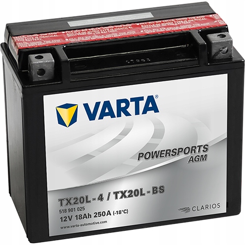 Akumulator Motocyklowy Varta YTX20L-BS TX20L-BS 18AH 250A