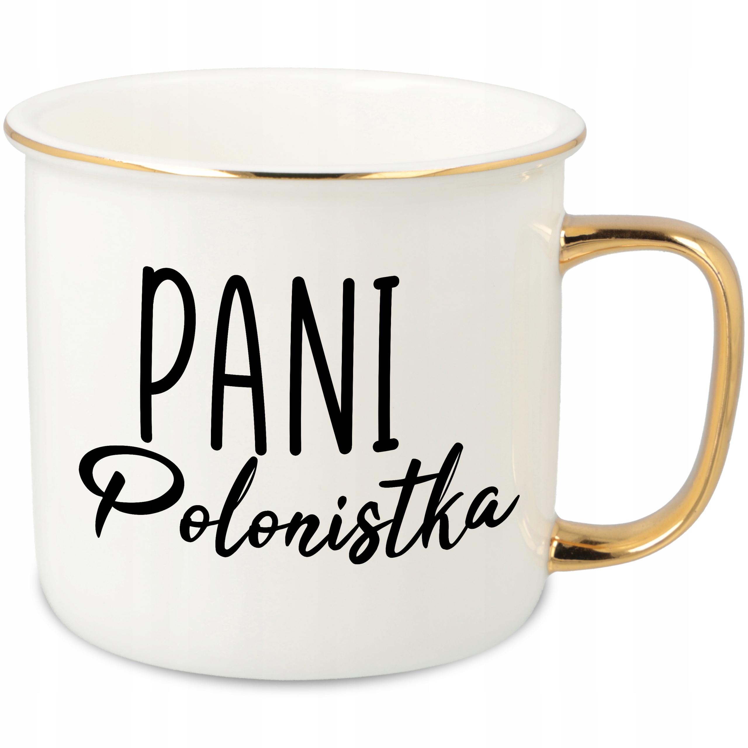 Hrnek Ucho Forma Zlatý Porcelánový Retro Dárek Pro Paní Polonistku Vzory