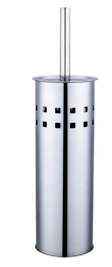 WC BØRSTE med Container Stål KROM Sett type