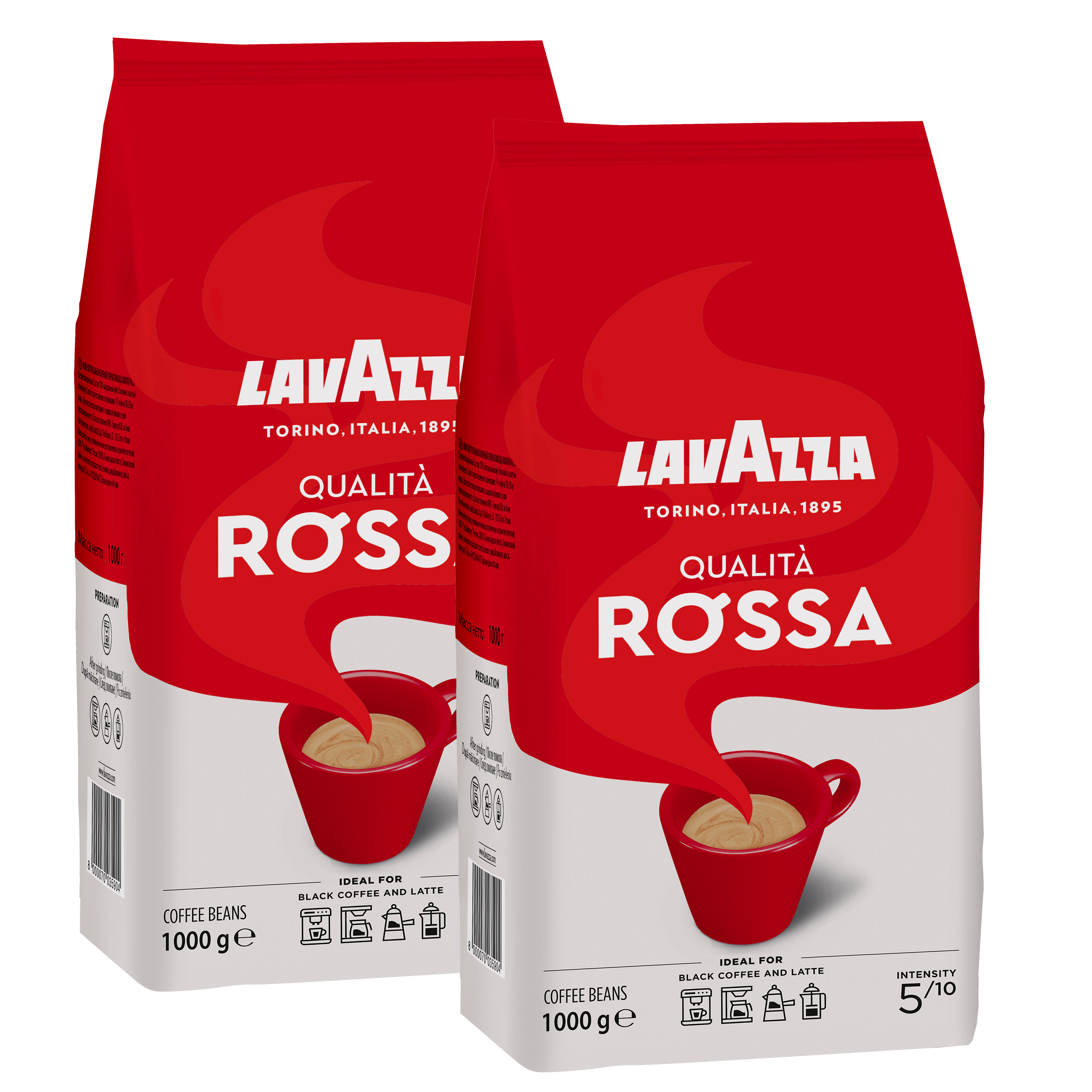 Кофе в зернах Lavazza Qualita Rossa 2x1kg