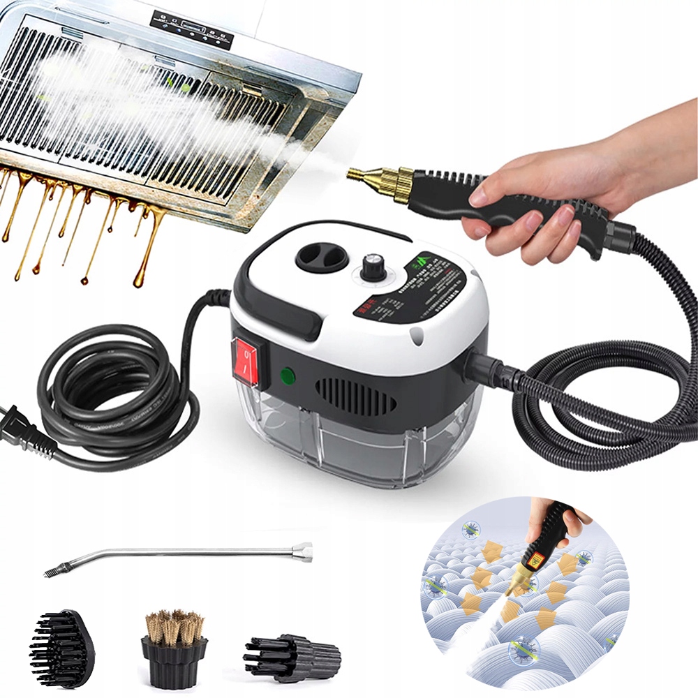 Výkonný Parní Čistič S 3 Kartáči 2500 W Pro Čištění Kuchyňských Podlah