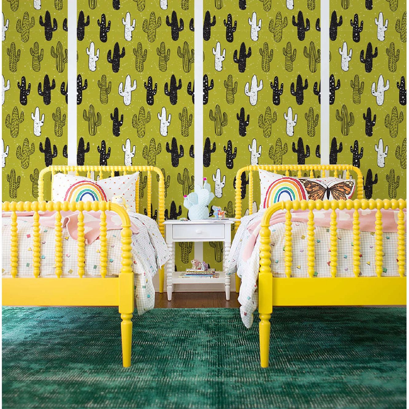 

Flizelina tapeta Kaktusy na zielonym tle 312x219cm