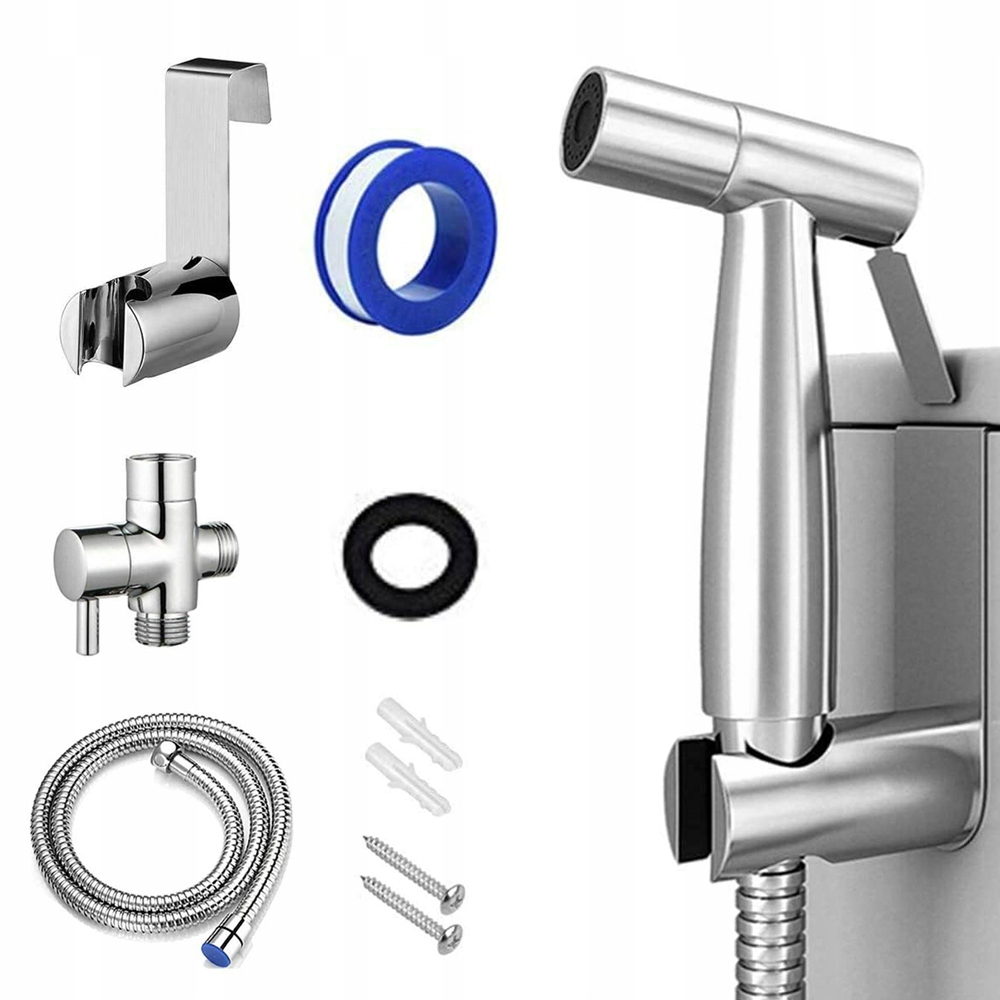 BATERIA BIDETOWA PODTYNKOWA Chromowany termostat ścienny