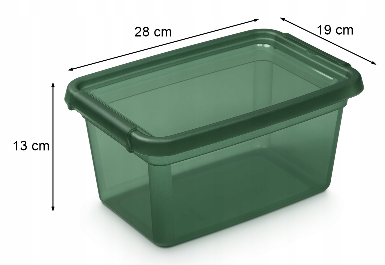 Pojemnik plastikowy 4,5 l zielony z pokrywą klips Base Store Orplast