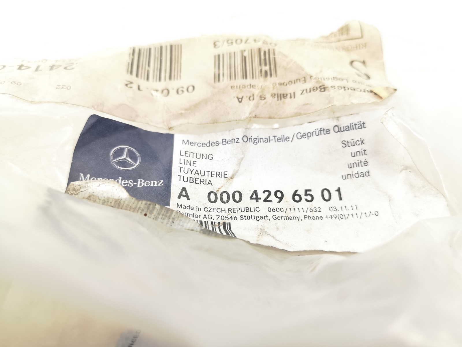 PRZEWÓD SPIRALA PNEUMATYCZNA MERCEDES ACTROS MP4 2551 NOWA ORG A0004296501 Producent części Mercedes-Benz OE