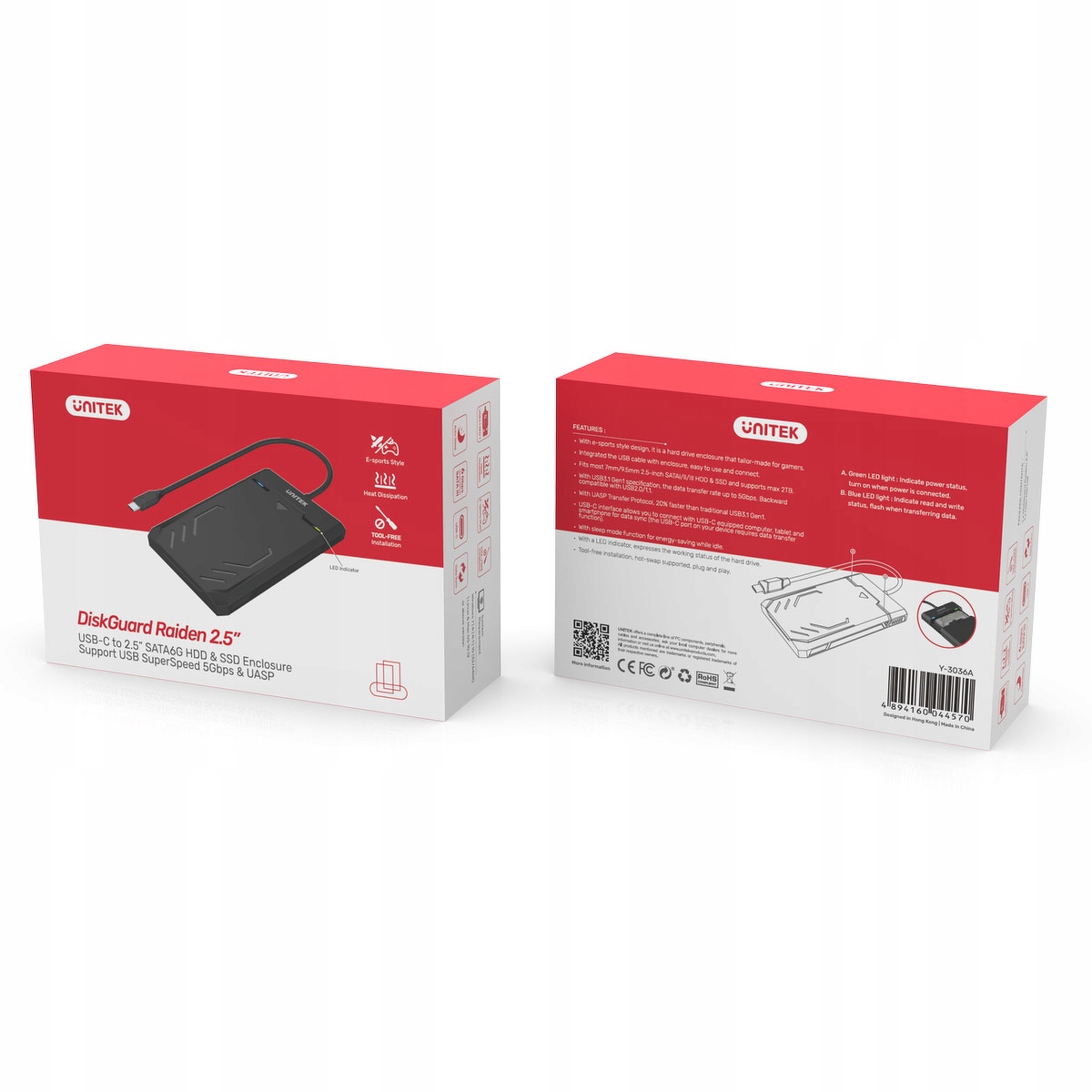 Unitek Obudowa Usb-c Hdd/ssd Sata Uasp 5Gbps/ Y-3036A